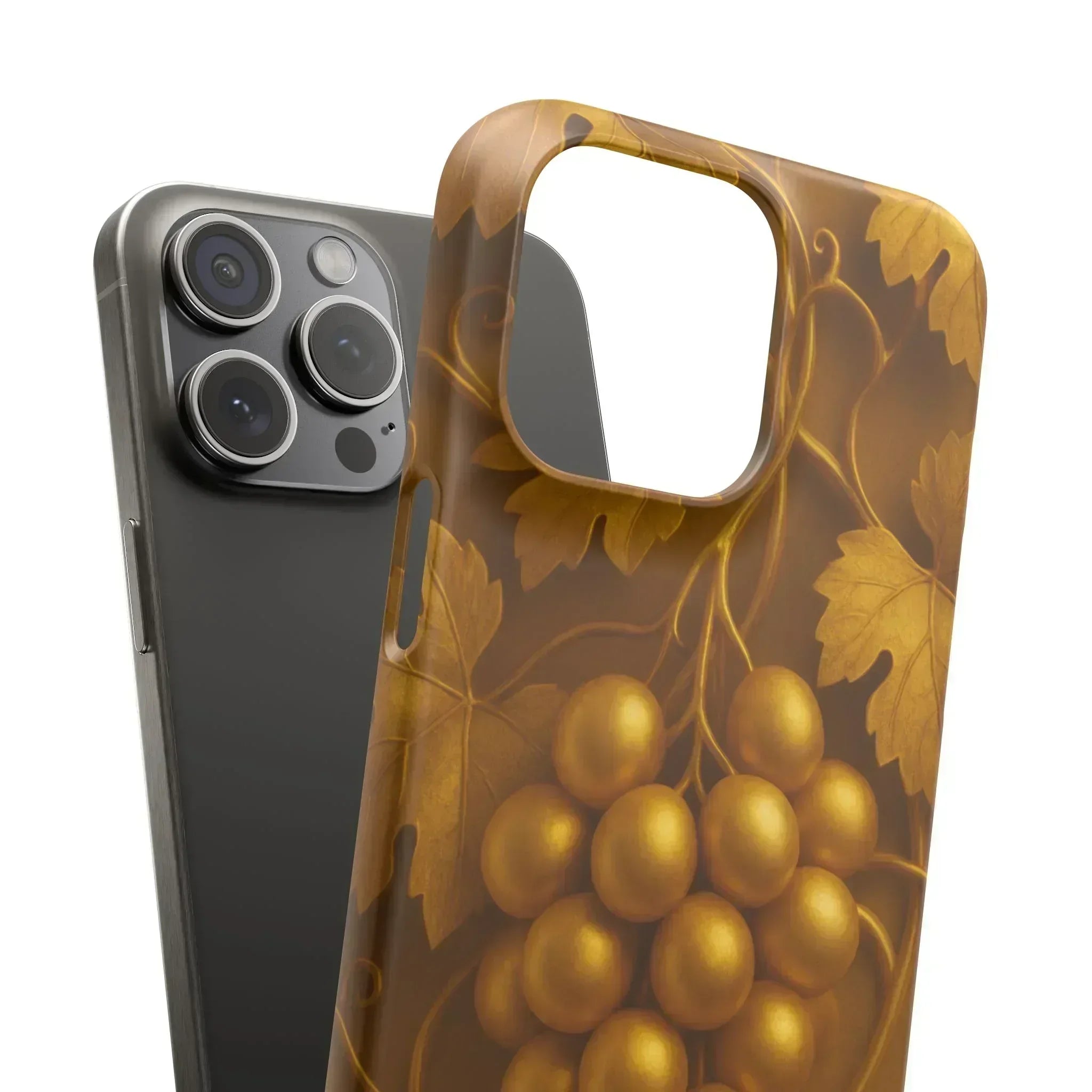 Golden Grapes Phone Case for iPhone 8–16 - KARARMDESIGN