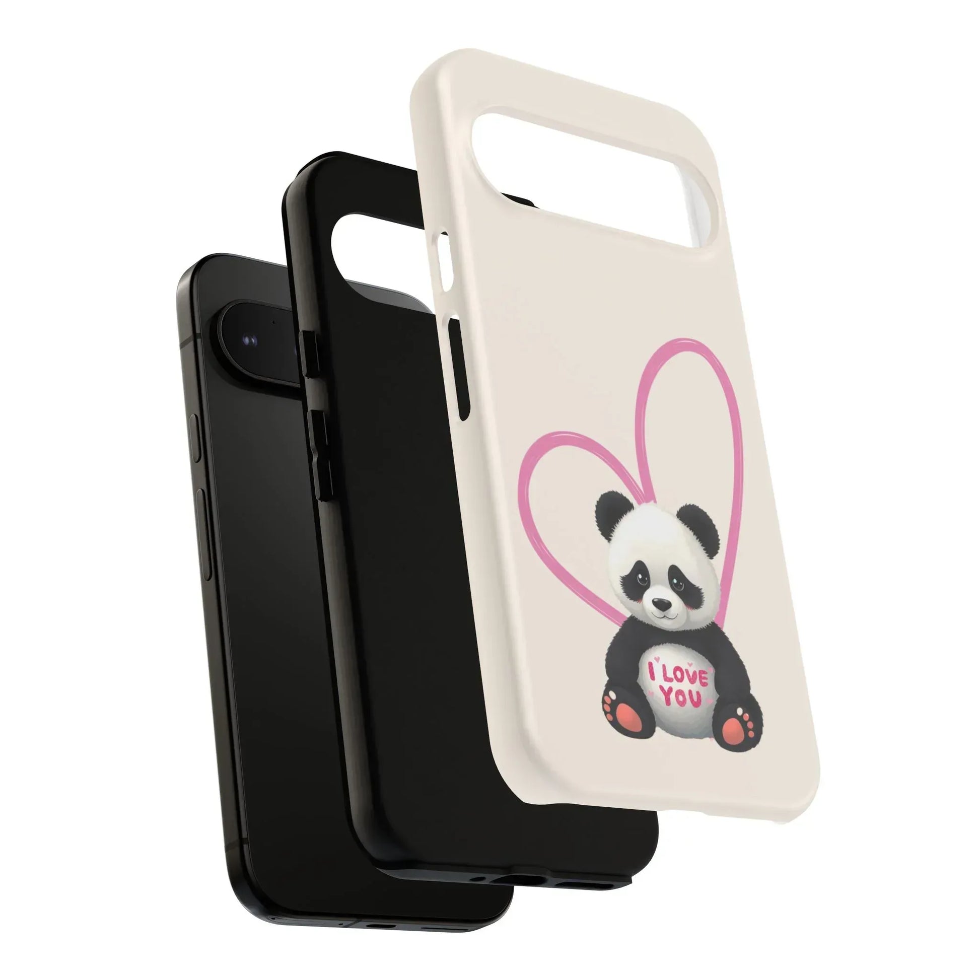 Cute Panda Heart Love Phone Case for Google Pixel up to 9 - KARARMDESIGN