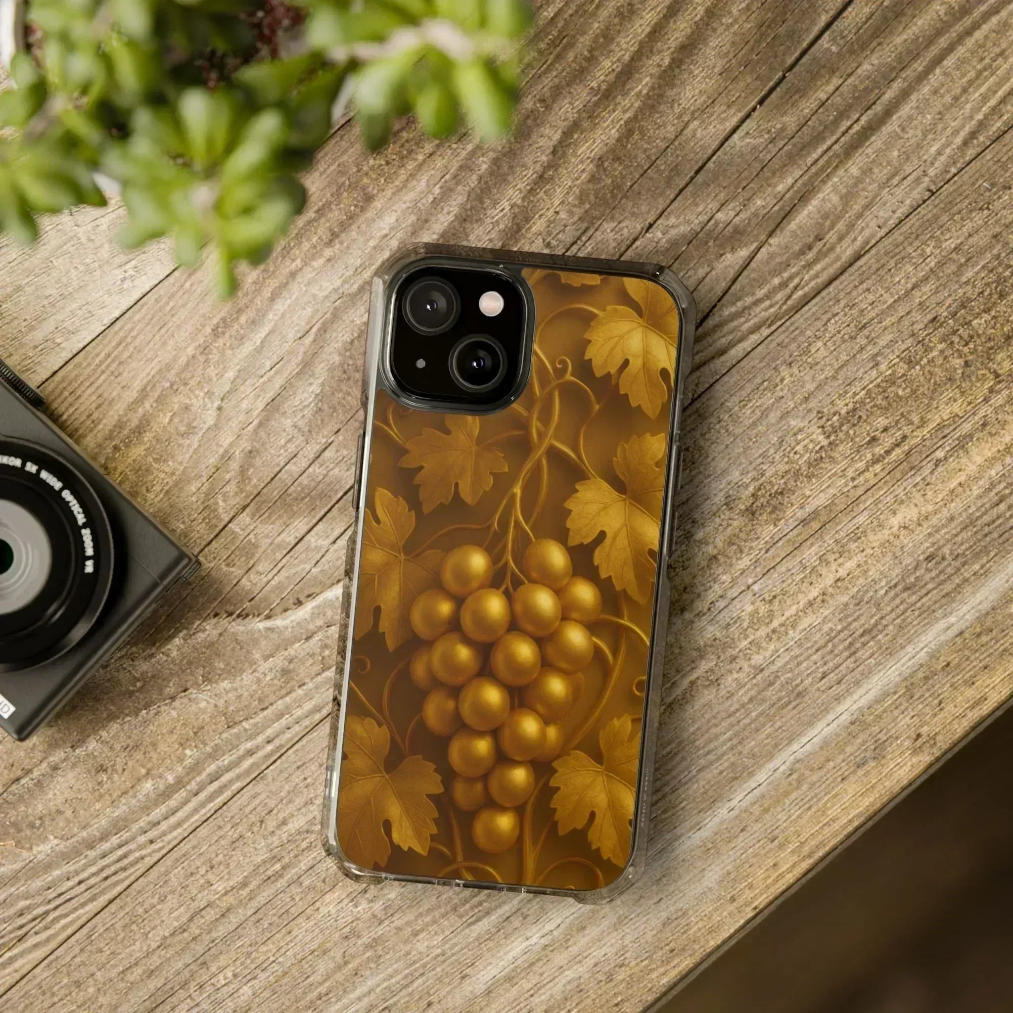 Golden Grapes Phone Case for iPhone 14–16 - KARARMDESIGN