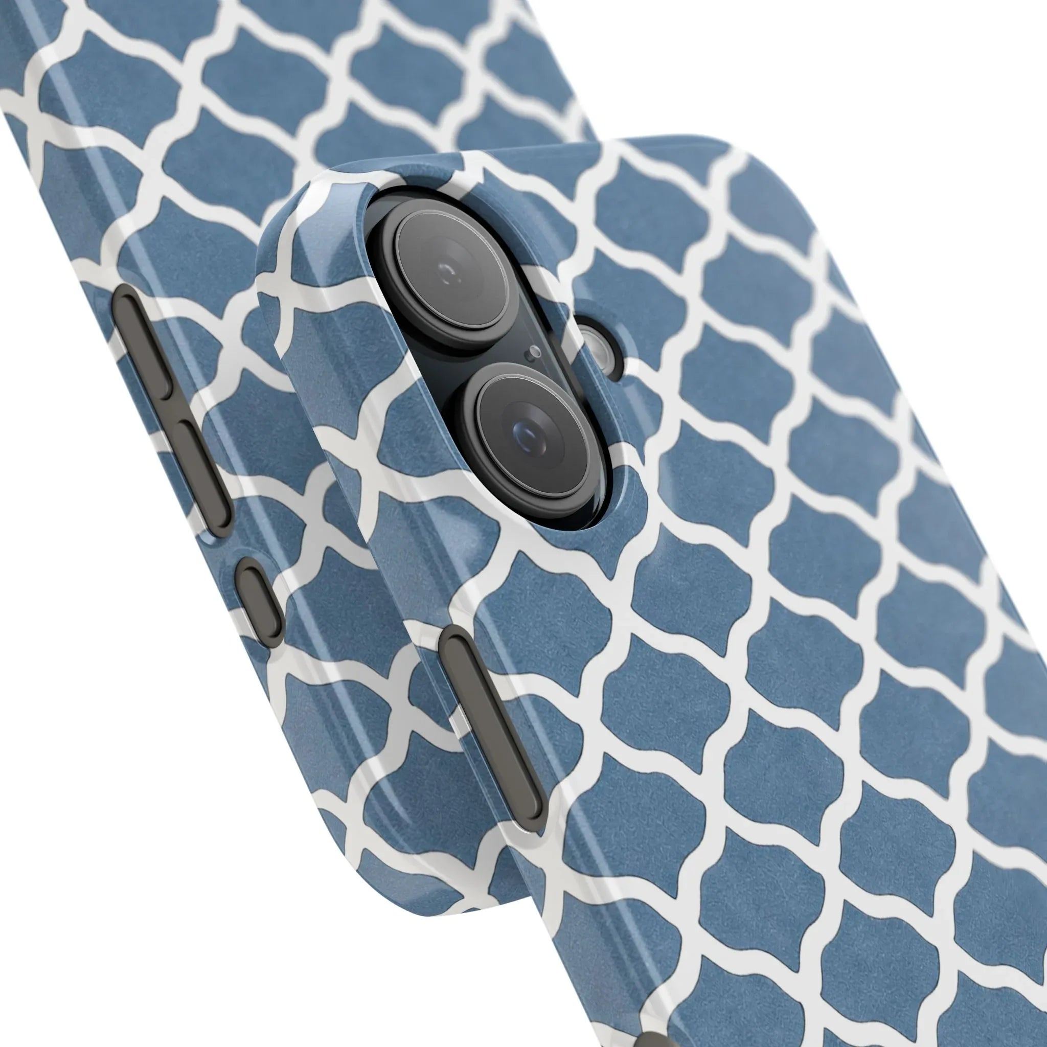 Azure Lattice Pattern Phone Case Slim Phone Cases for iPhone 11-17 - KARARMDESIGN