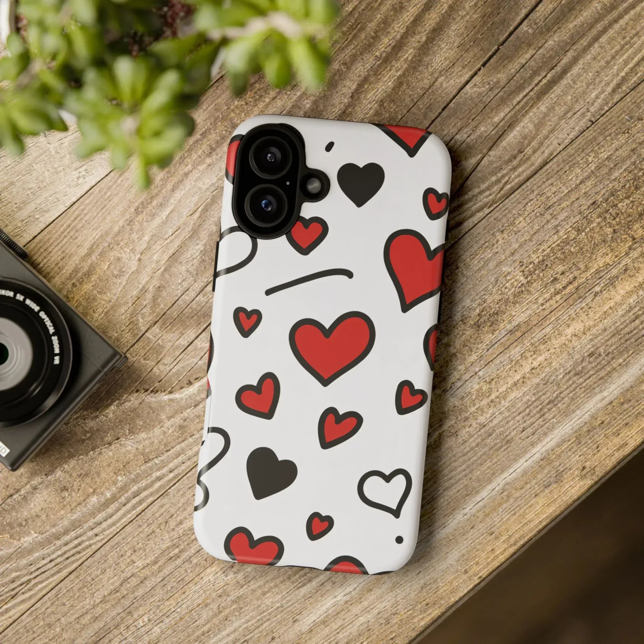 Scattered Hearts Phone Case for iPhone 11-17 and Galaxy S10-S25 - KARARMDESIGN