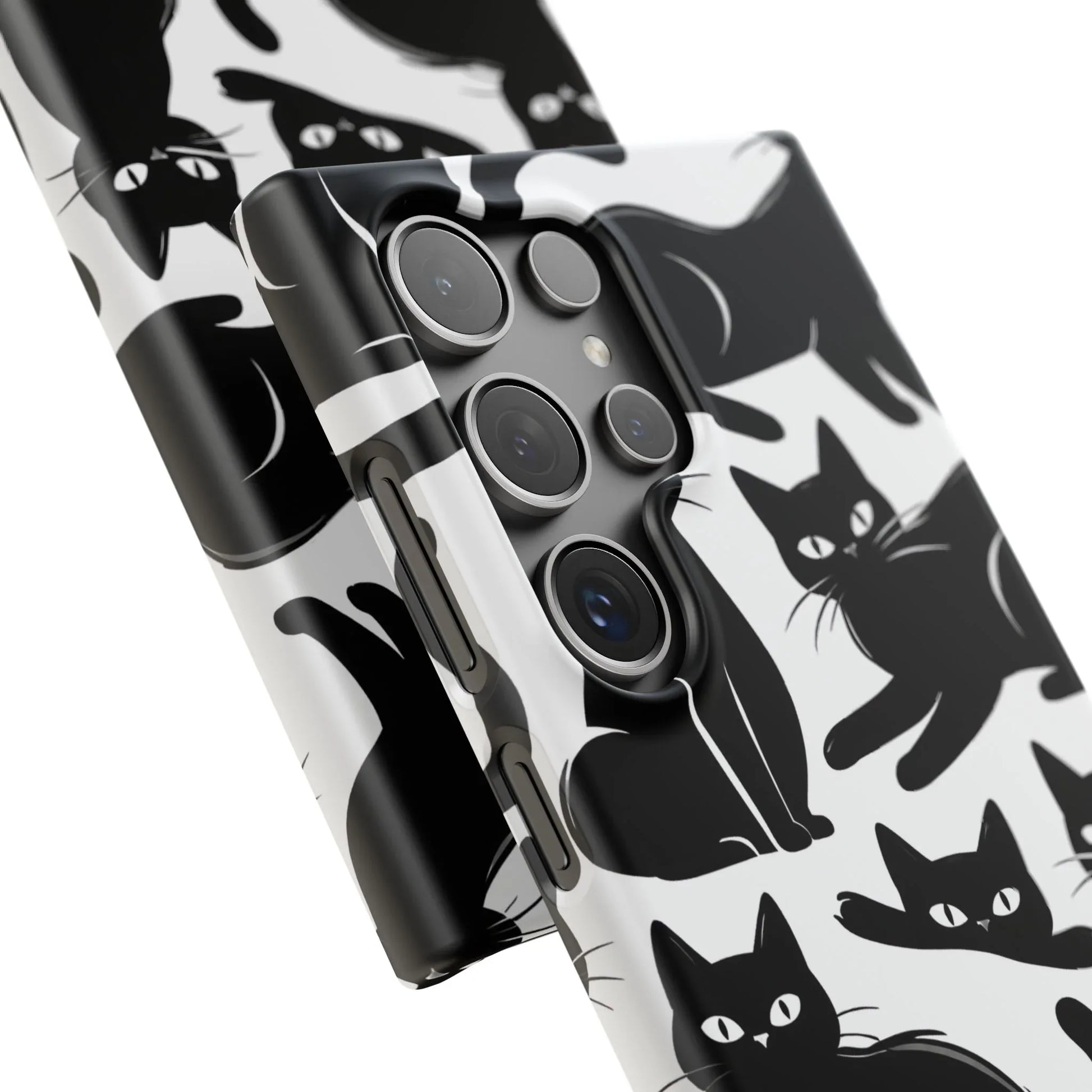 Black Cats Phone Case for iPhone 11-17 and Galaxy S20-S25 - KARARMDESIGN
