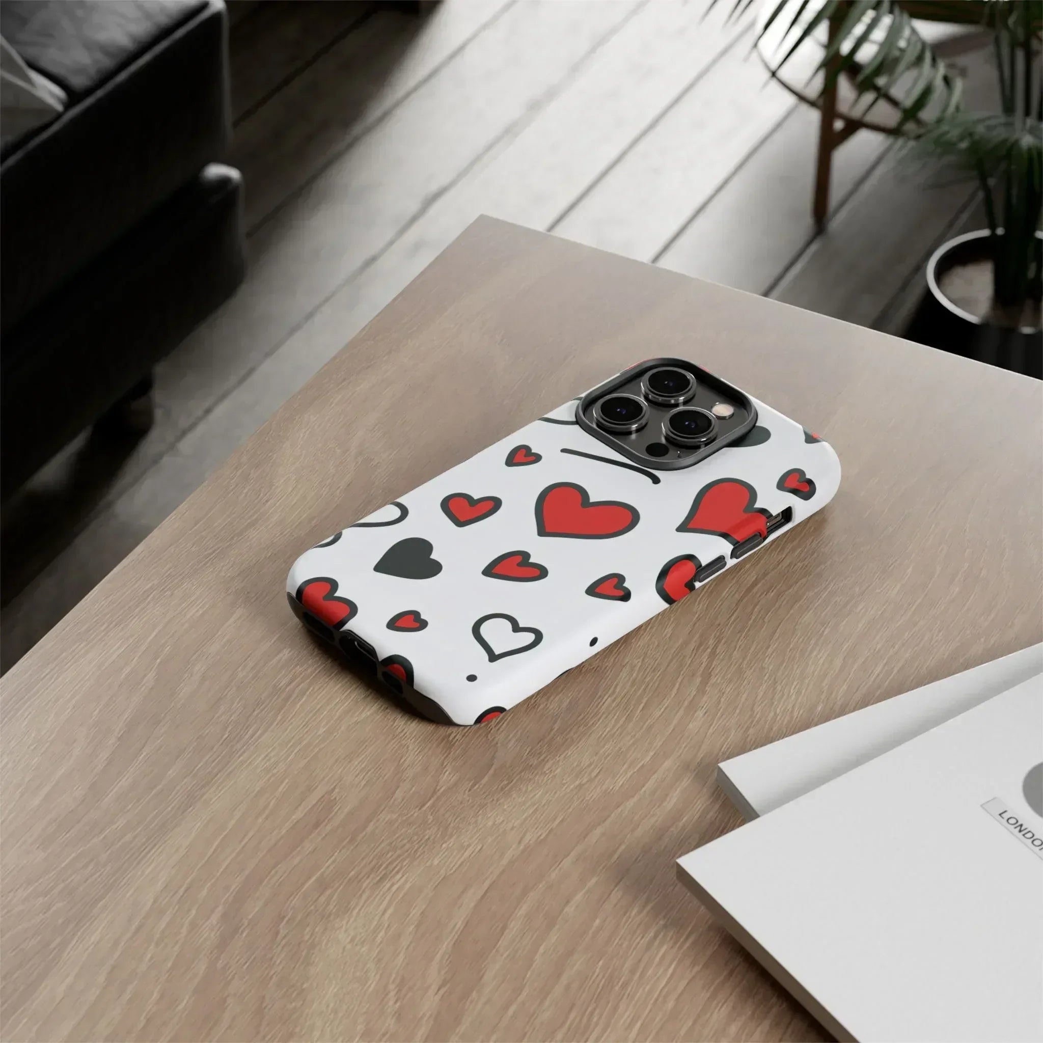 Scattered Hearts Phone Case for iPhone 11-17 and Galaxy S10-S25 - KARARMDESIGN