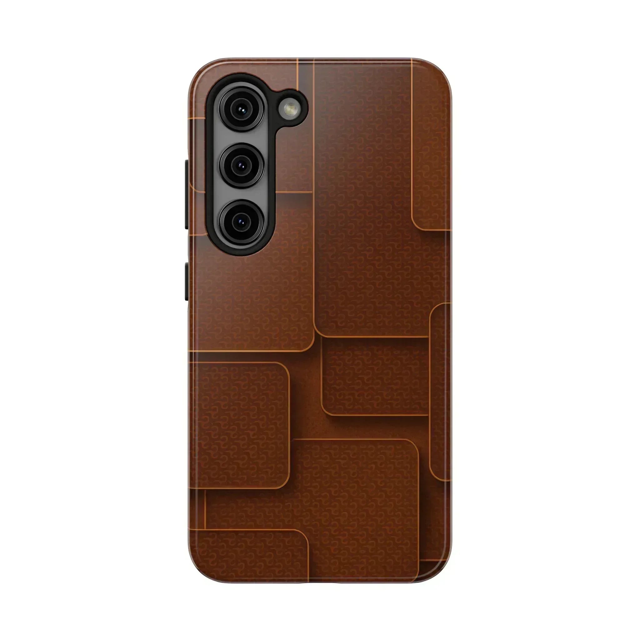 Textured Brown Phone Case for iPhone 7-16 and Samsung Galaxy S21-S24 - KARARMDESIGN