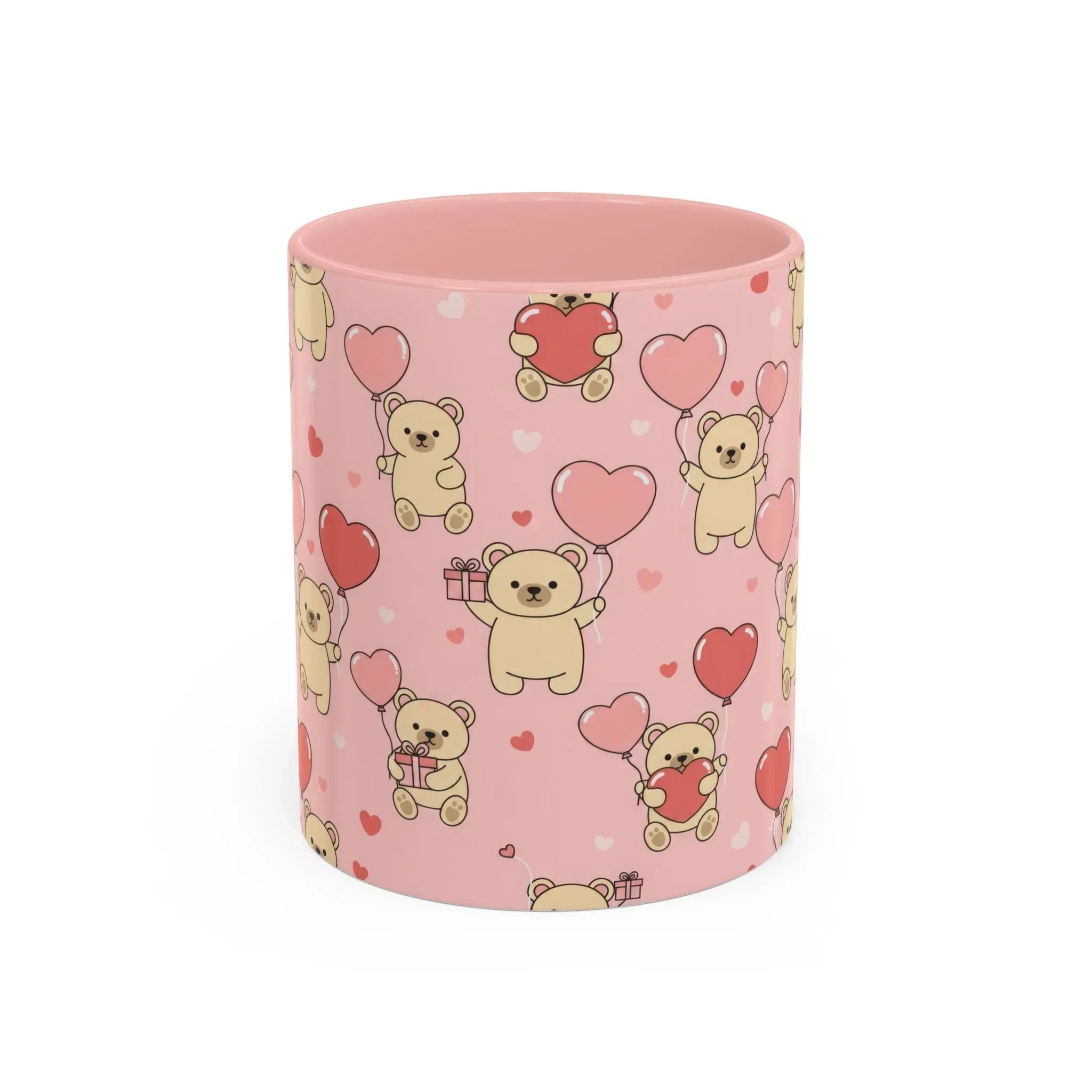 Teddy's Valentine Parade Mug - Accent Coffee Mug (11, 15oz) - KARARMDESIGN