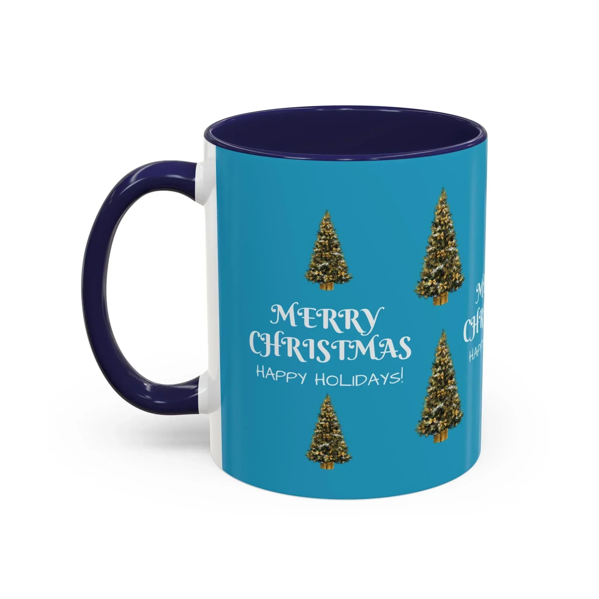 Merry Christmas and Happy Holidays Mug - Accent Coffee Mug (11, 15oz) - KARARMDESIGN