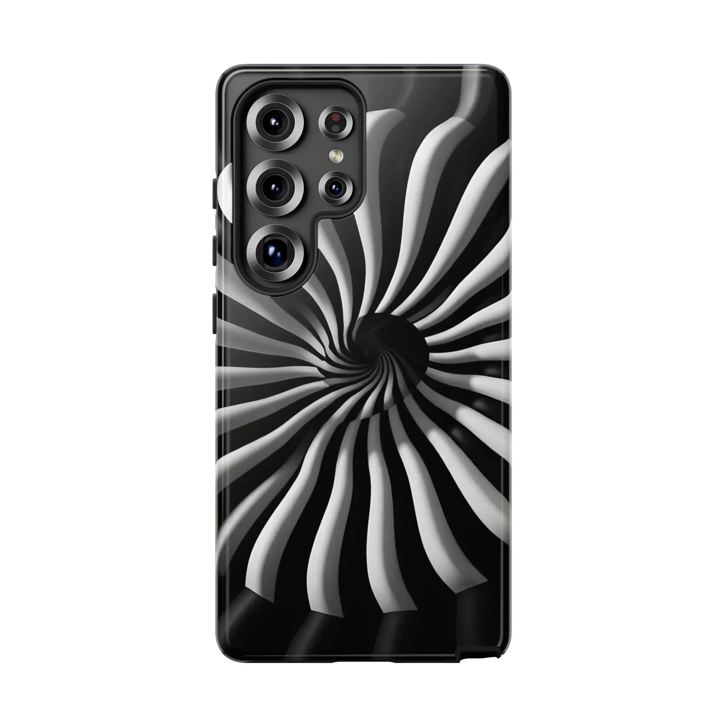 Hypnotic Black and White Spiral Phone Case for iPhone & Galaxy - KarArmDesign