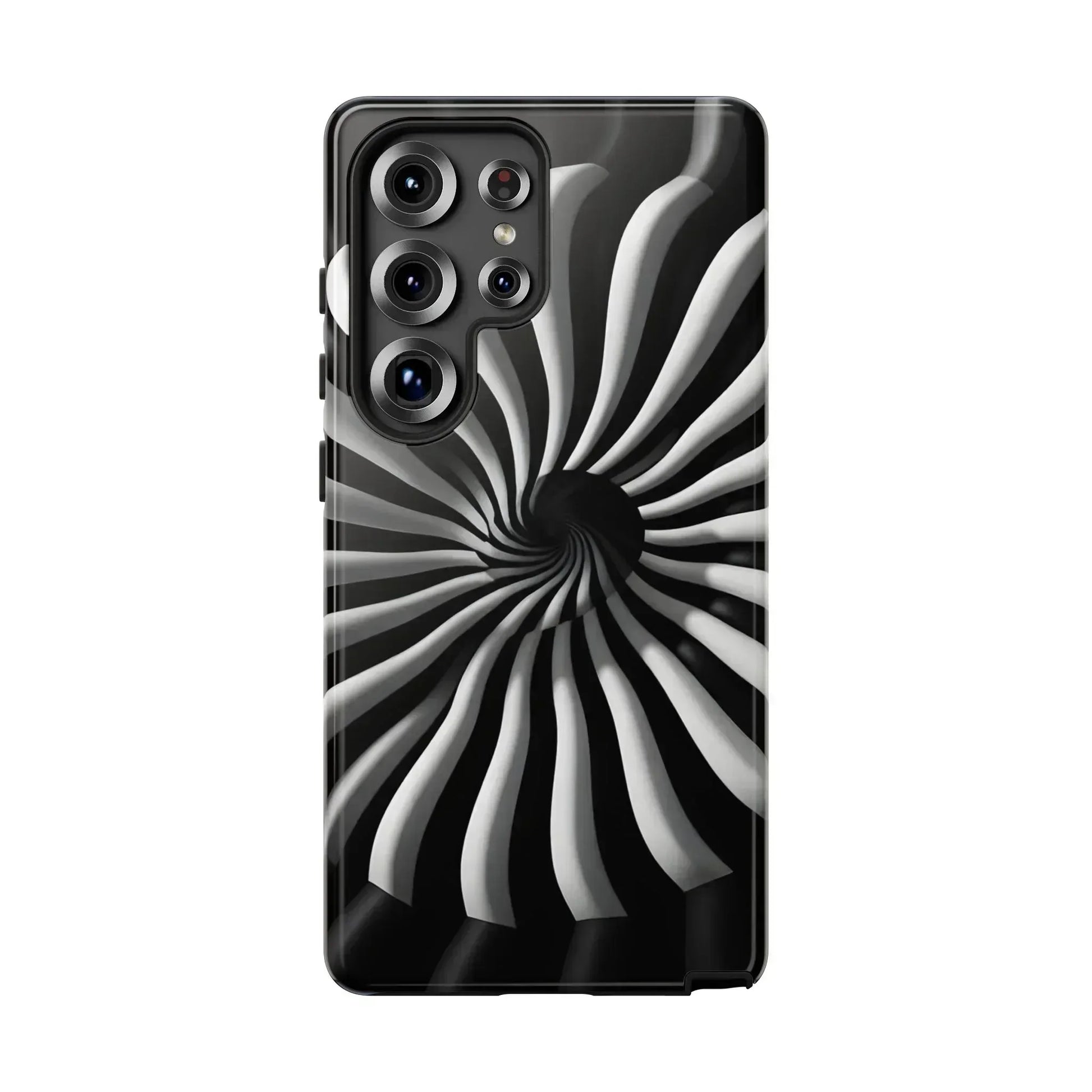 Hypnotic Black and White Spiral Phone Case for iPhone & Galaxy - KARARMDESIGN