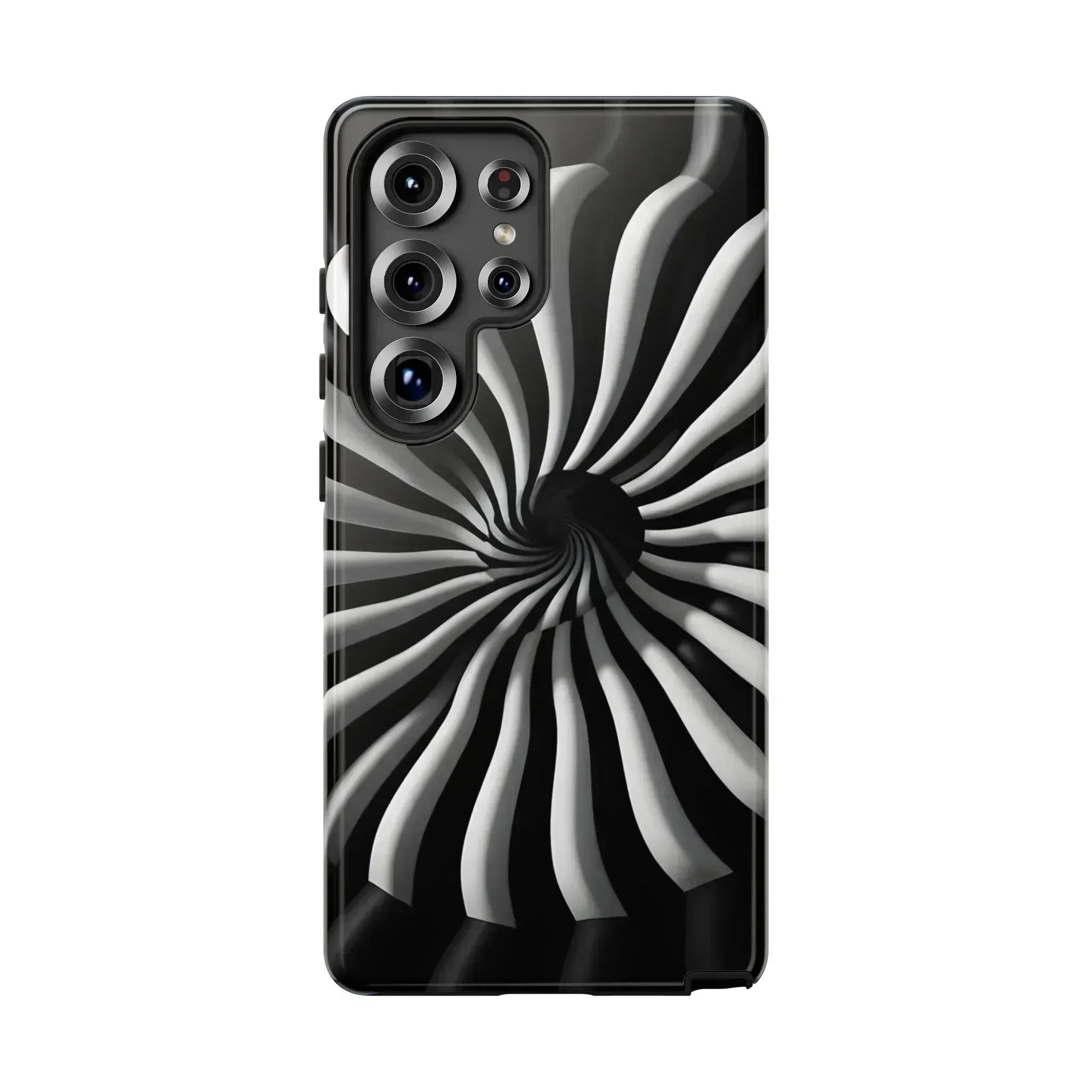 Hypnotic Black and White Spiral Phone Case for iPhone & Galaxy - KARARMDESIGN