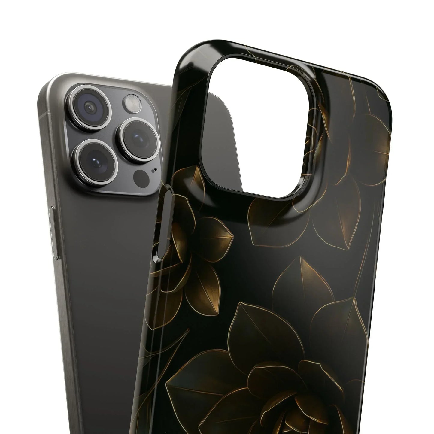 Metal Flower Phone Case for iPhone 7-16 and Galaxy S10-S24 Models