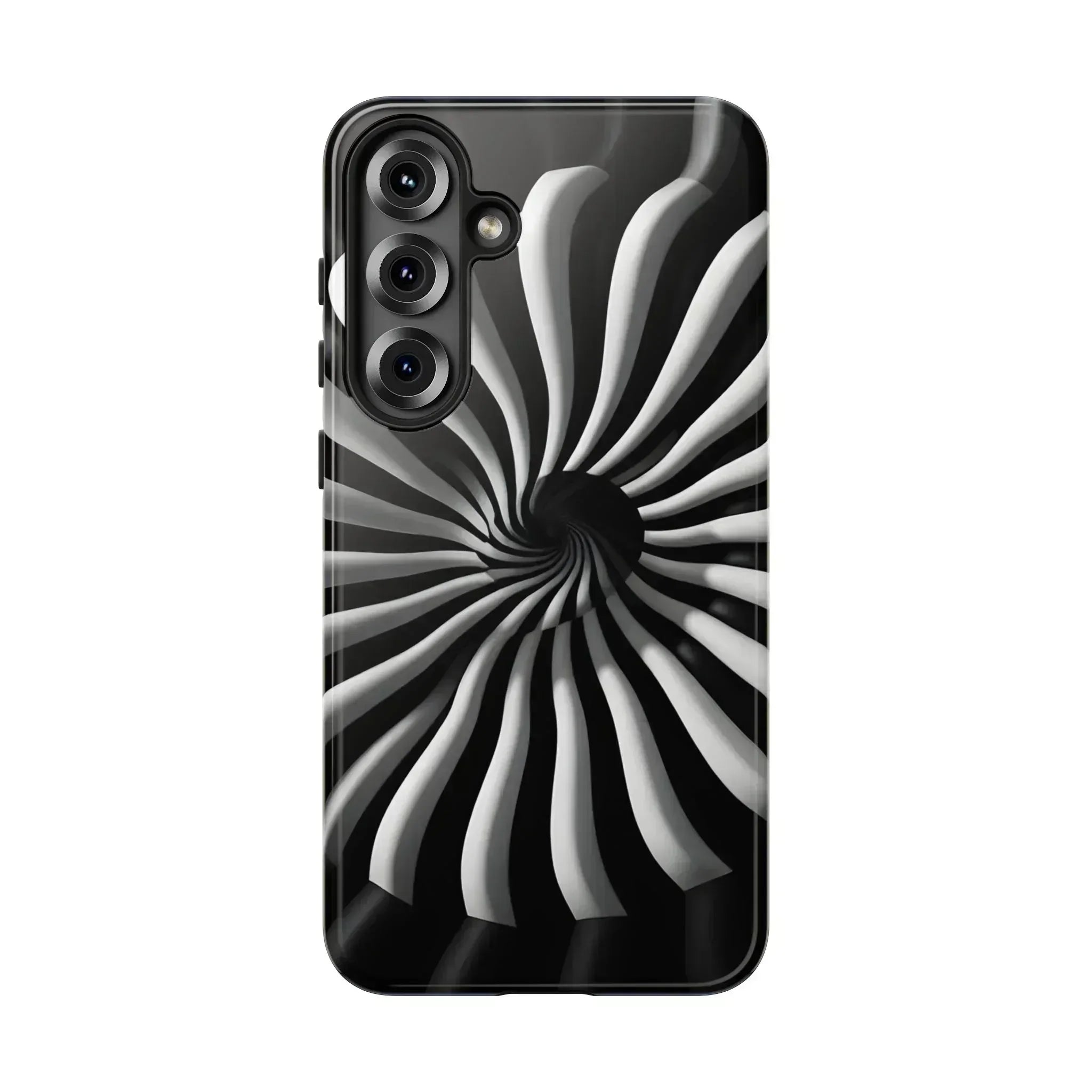 Hypnotic Black and White Spiral Phone Case for iPhone & Galaxy - KARARMDESIGN