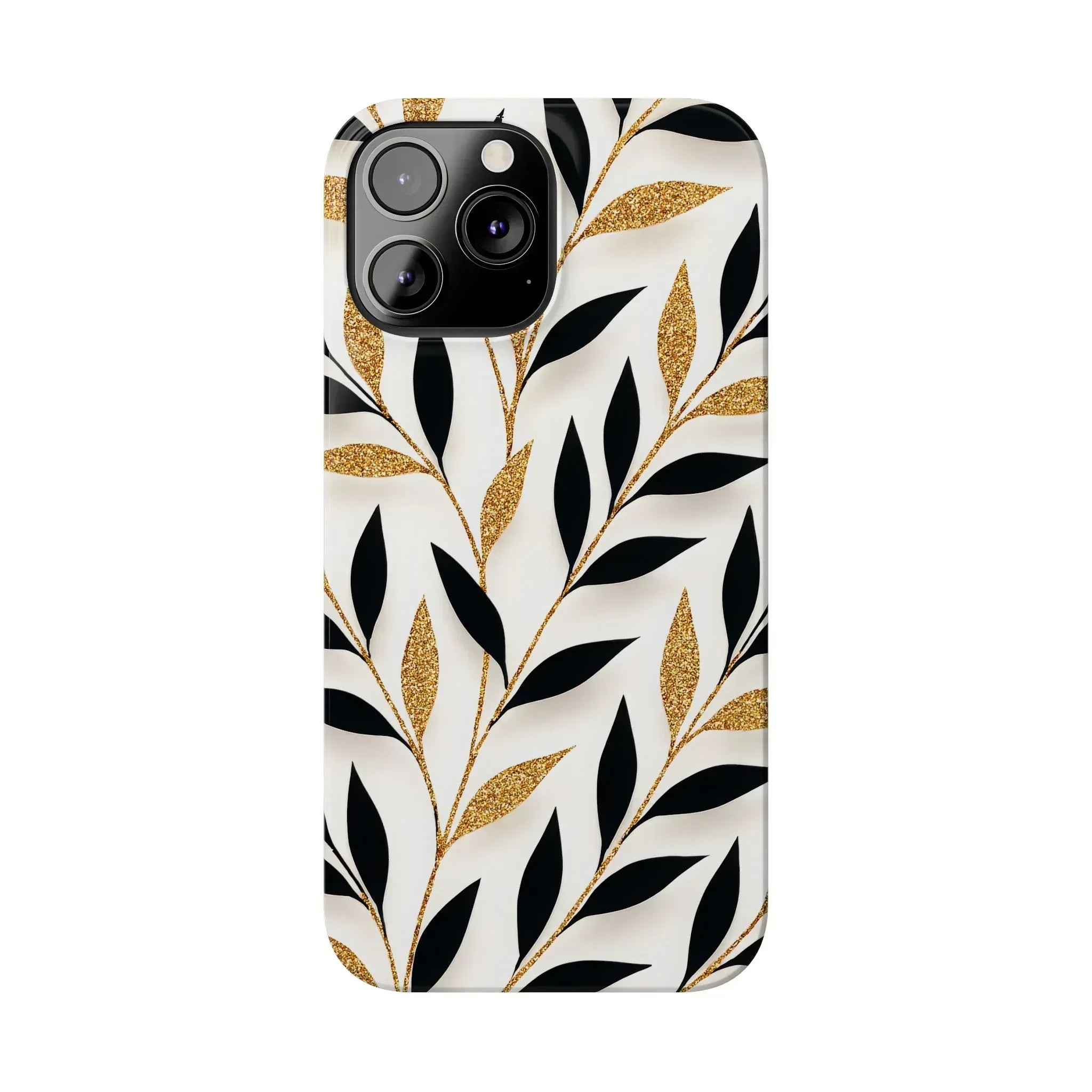 Botanical Gold Leaf Phone Case for iPhone 11-17 - KARARMDESIGN