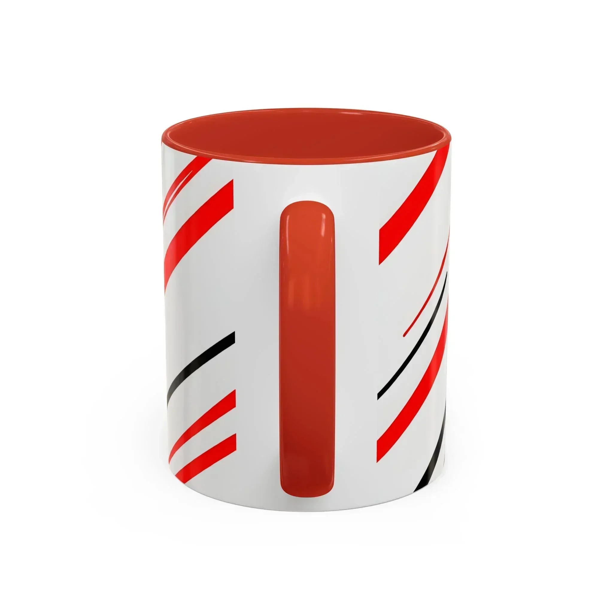 Bold Elegance – Red & Black Swirl Accent Coffee Mug - KARARMDESIGN