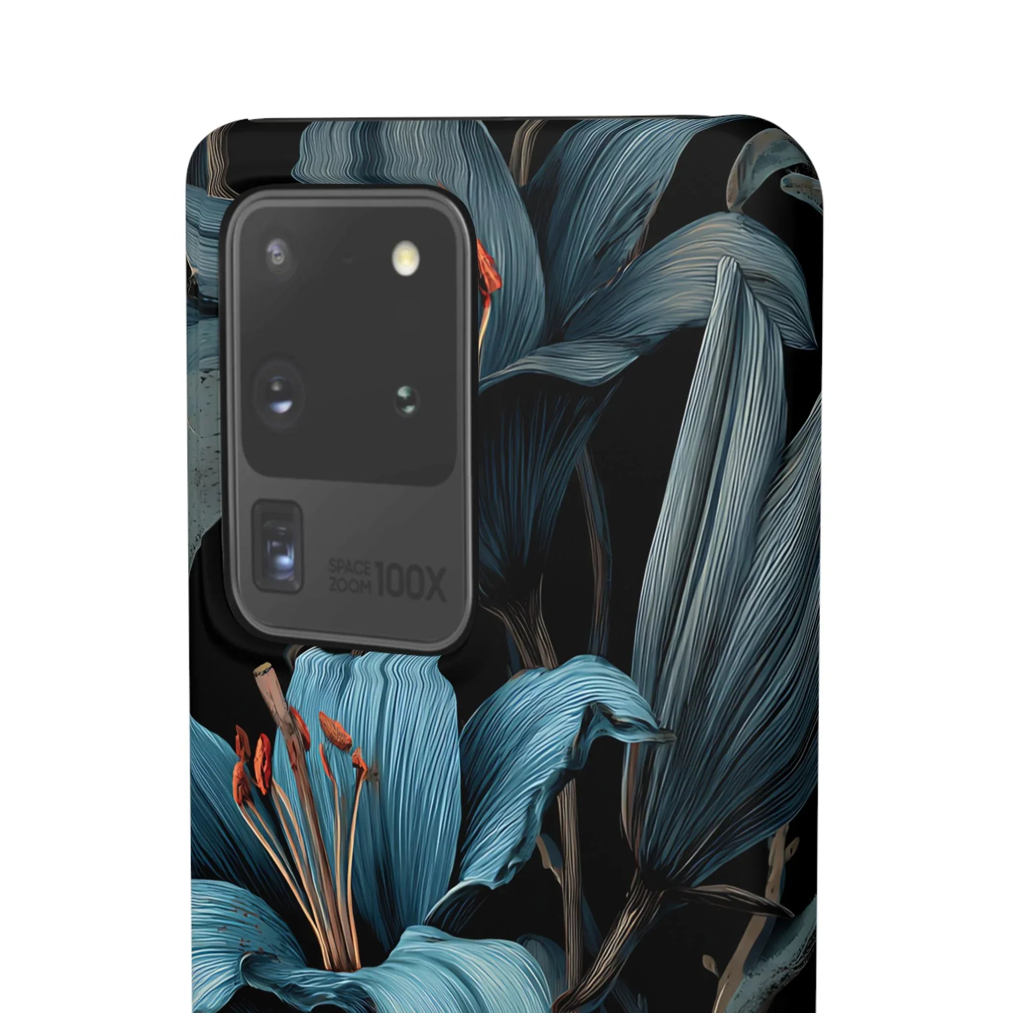 Blue Lily Floral Phone Case for iPhone 11-17 and Galaxy S20-S25 - KARARMDESIGN