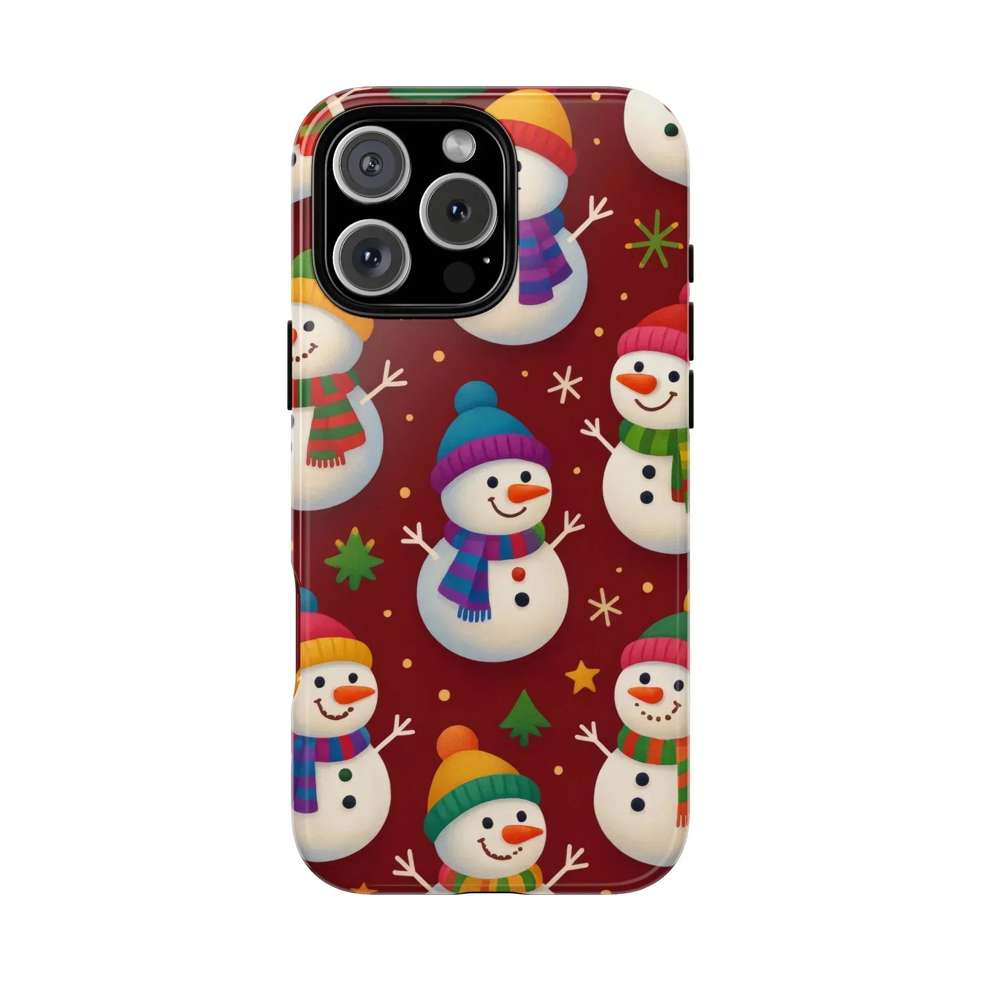 Festive Snowmen Parade Phone Case for iPhone 11–17 and Galaxy S10–S25 - KARARMDESIGN