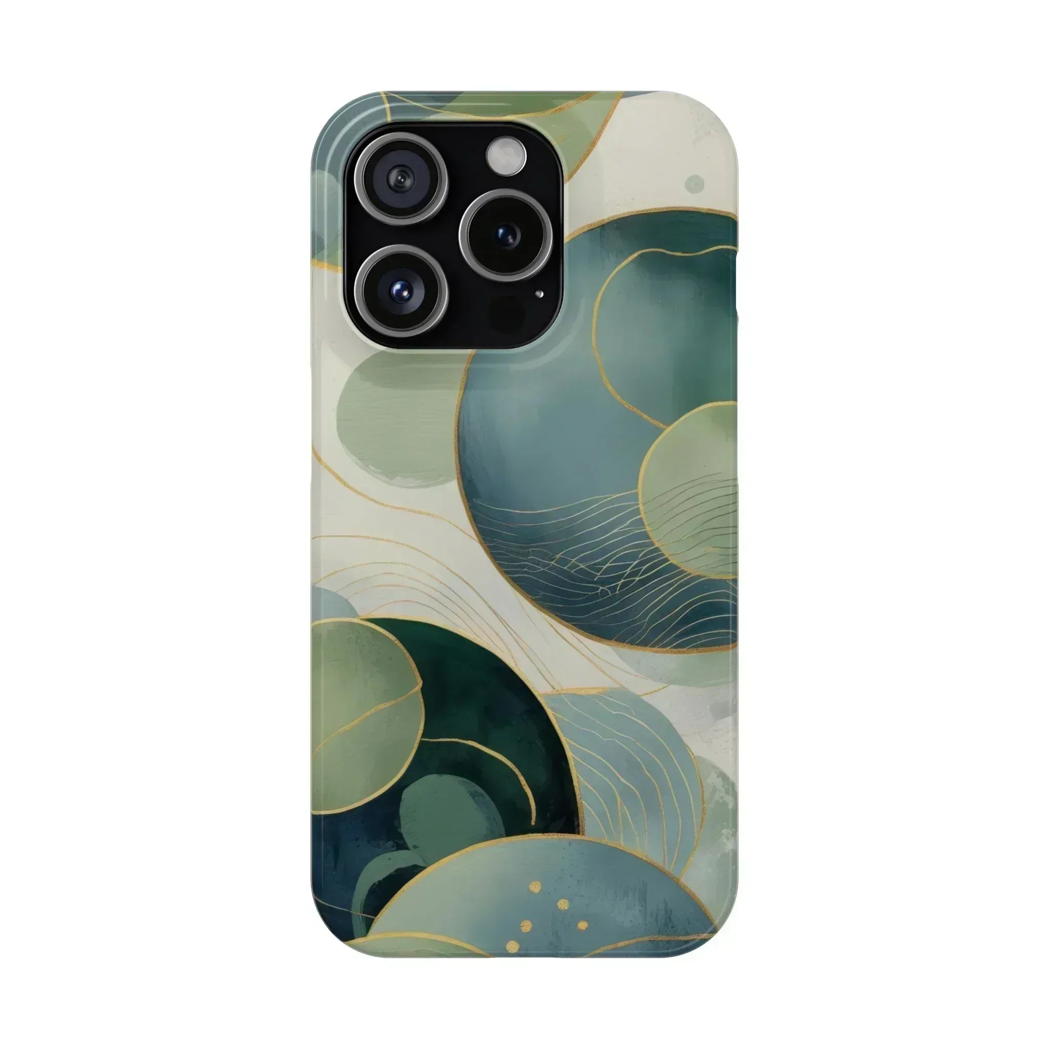 Abstract Teal Slim Phone Case for iPhone 12-16 - KARARMDESIGN