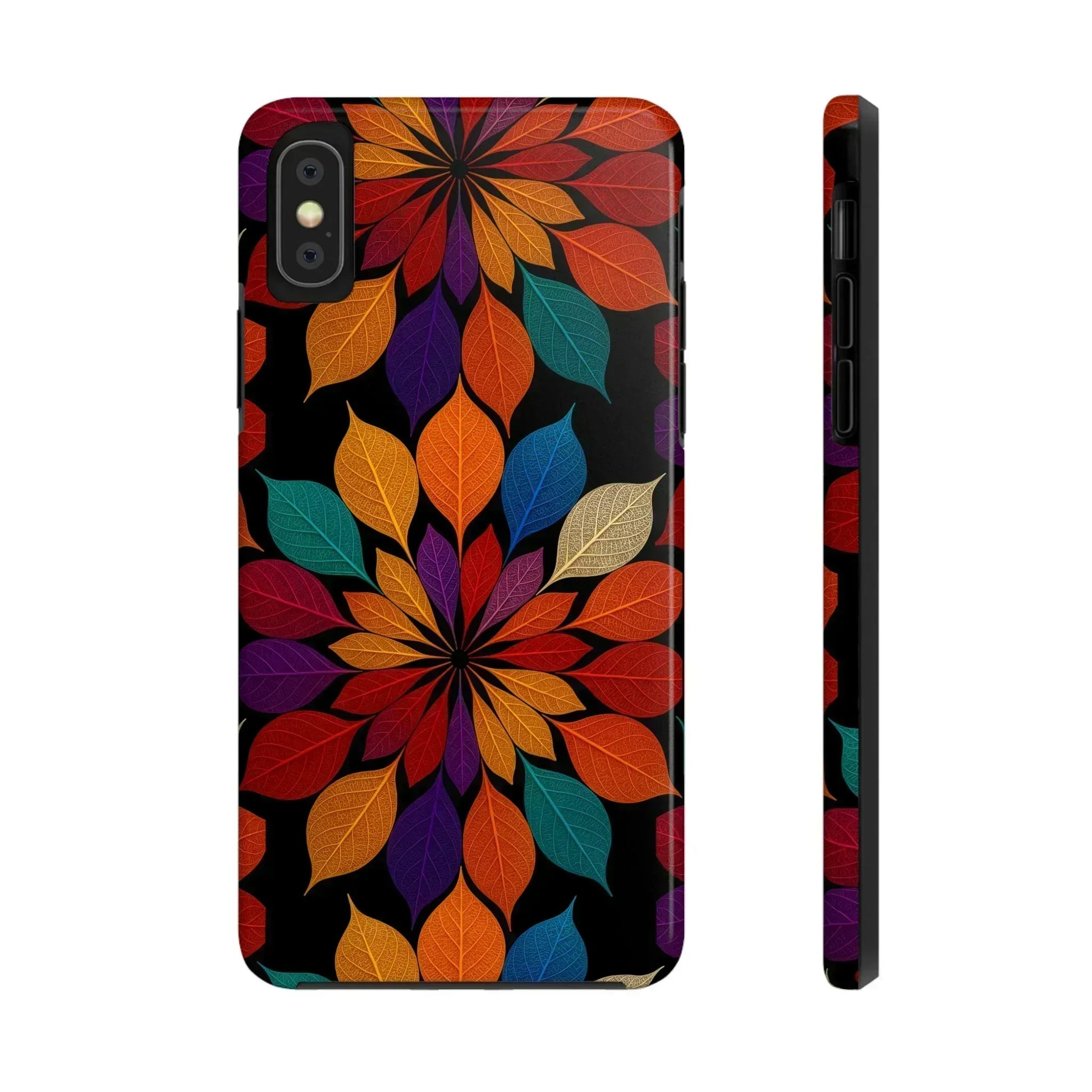 Leaf Mandala Phone Case for iPhone 11-16 and Galaxy S21-S24 - KARARMDESIGN