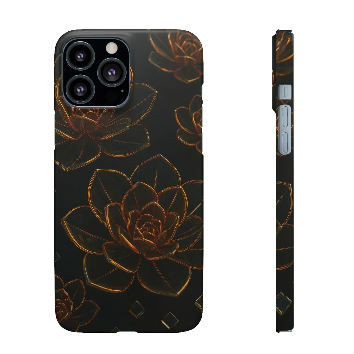 Glass Flower Phone Case for iPhone 7-16 and Galaxy S10-S24 Models