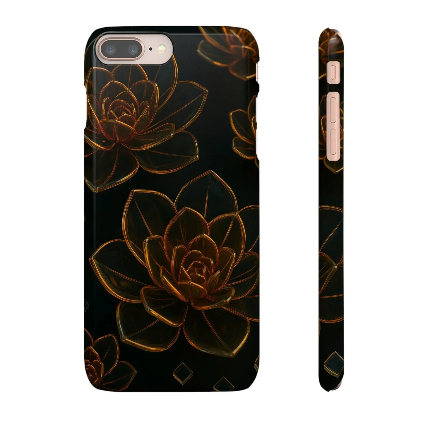 Glass Flower Phone Case for iPhone 7-16 and Galaxy S10-S24 Models