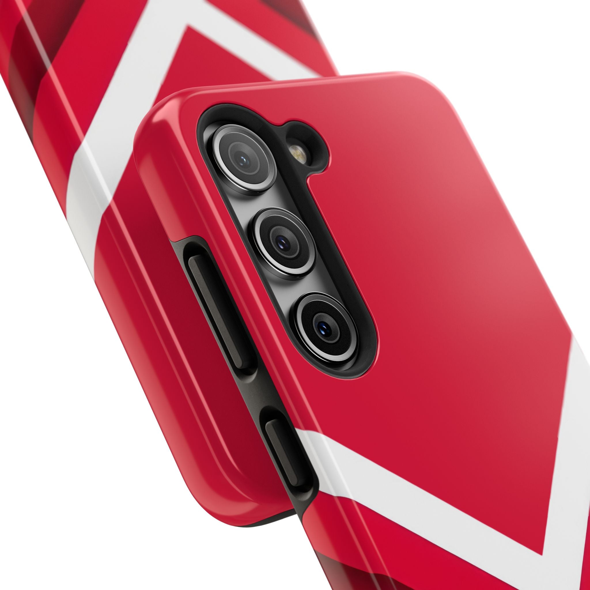 Red Chevron Armor Phone Case for iPhone 11–16 & Galaxy S21–S24