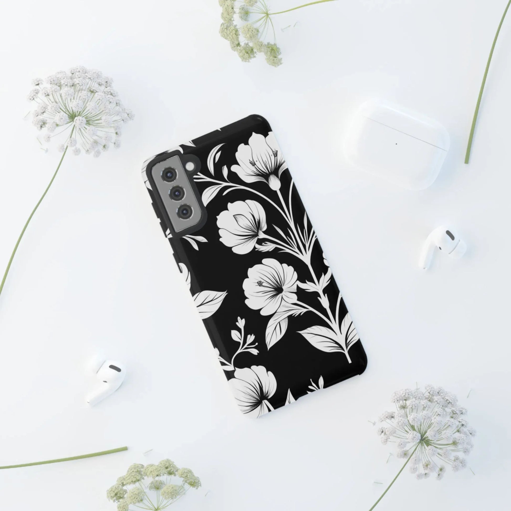 Elegant Floral Phone Case for Galaxy S20-S25 - KARARMDESIGN