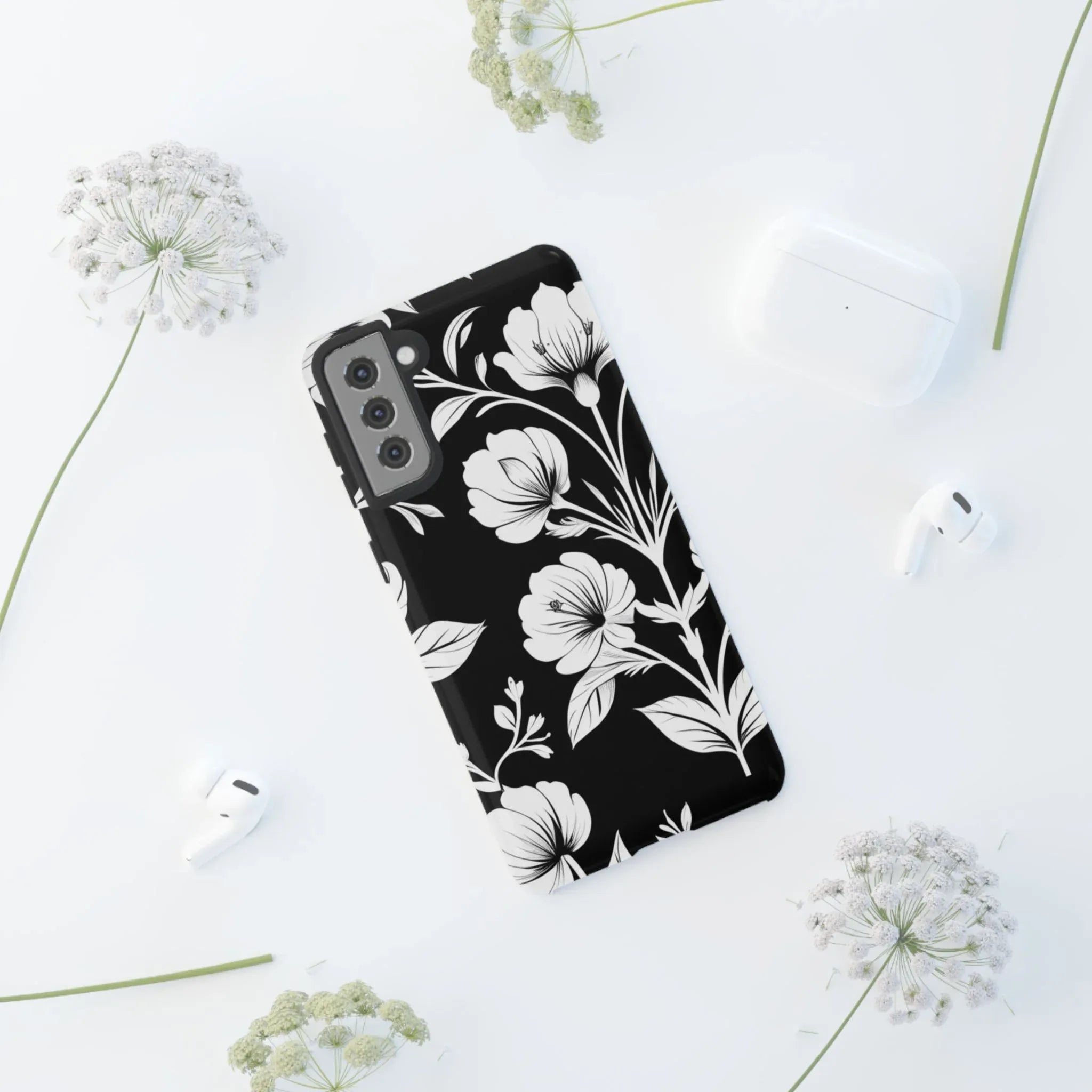 Elegant Floral Phone Case for Galaxy S20-S25 - KARARMDESIGN