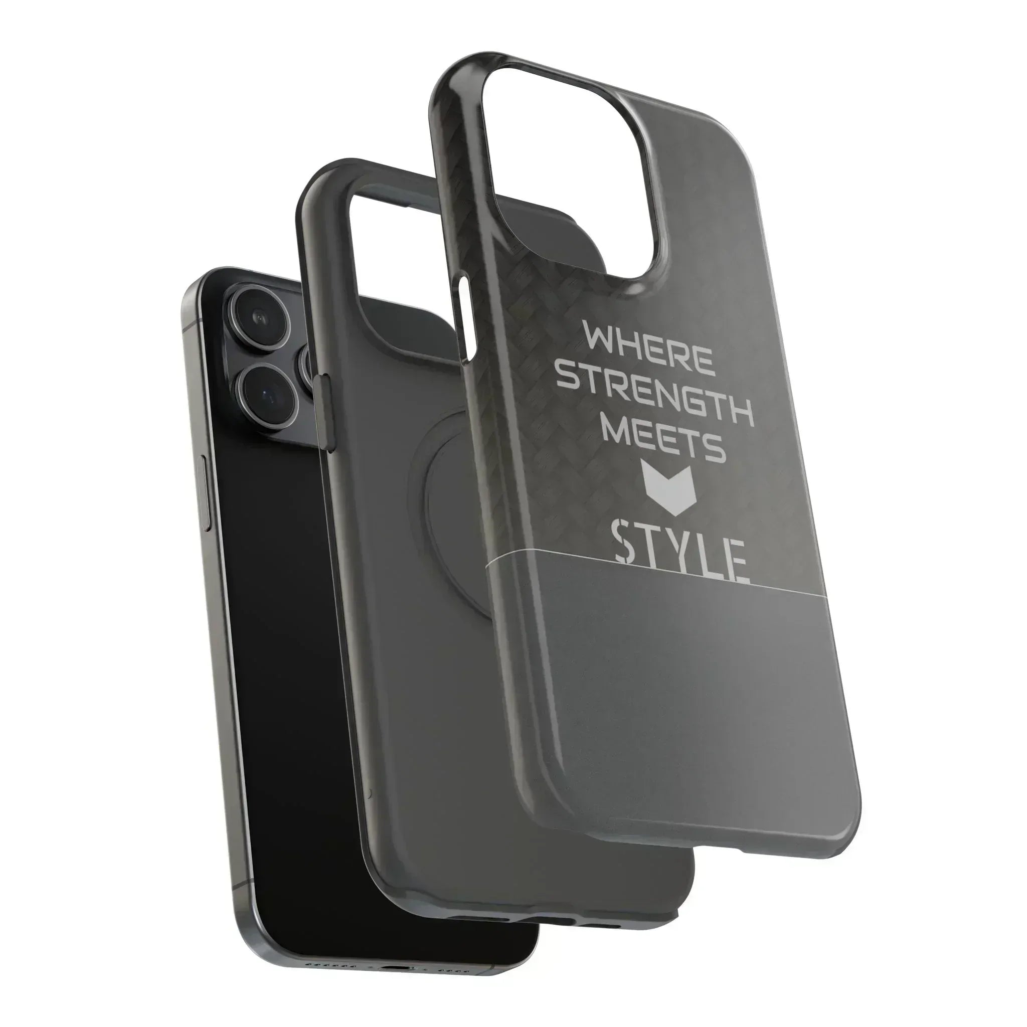 Gray Carbon Phone Case for iPhone 12-16 and Galaxy S21-S22 - KARARMDESIGN