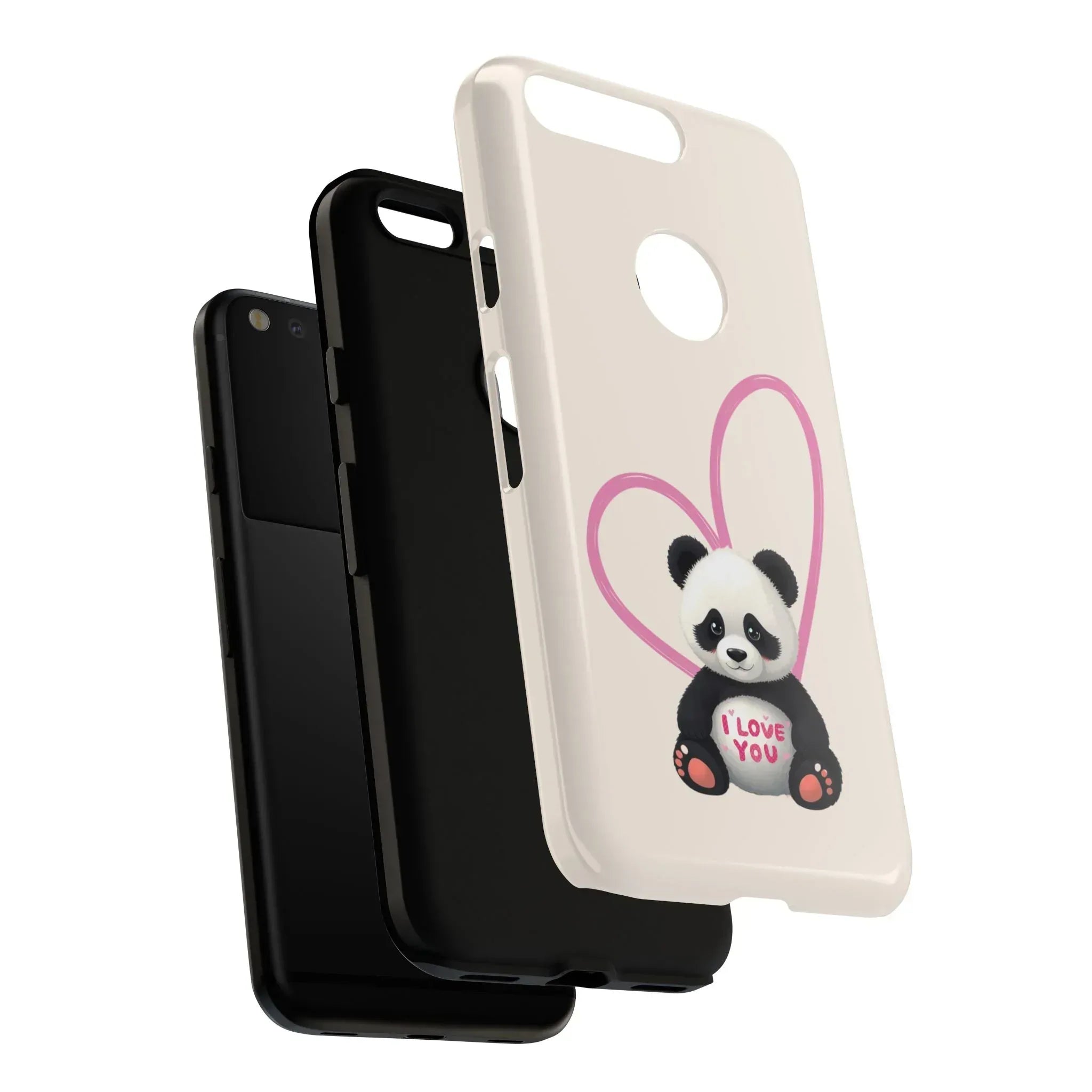 Cute Panda Heart Love Phone Case for Google Pixel up to 9 - KARARMDESIGN