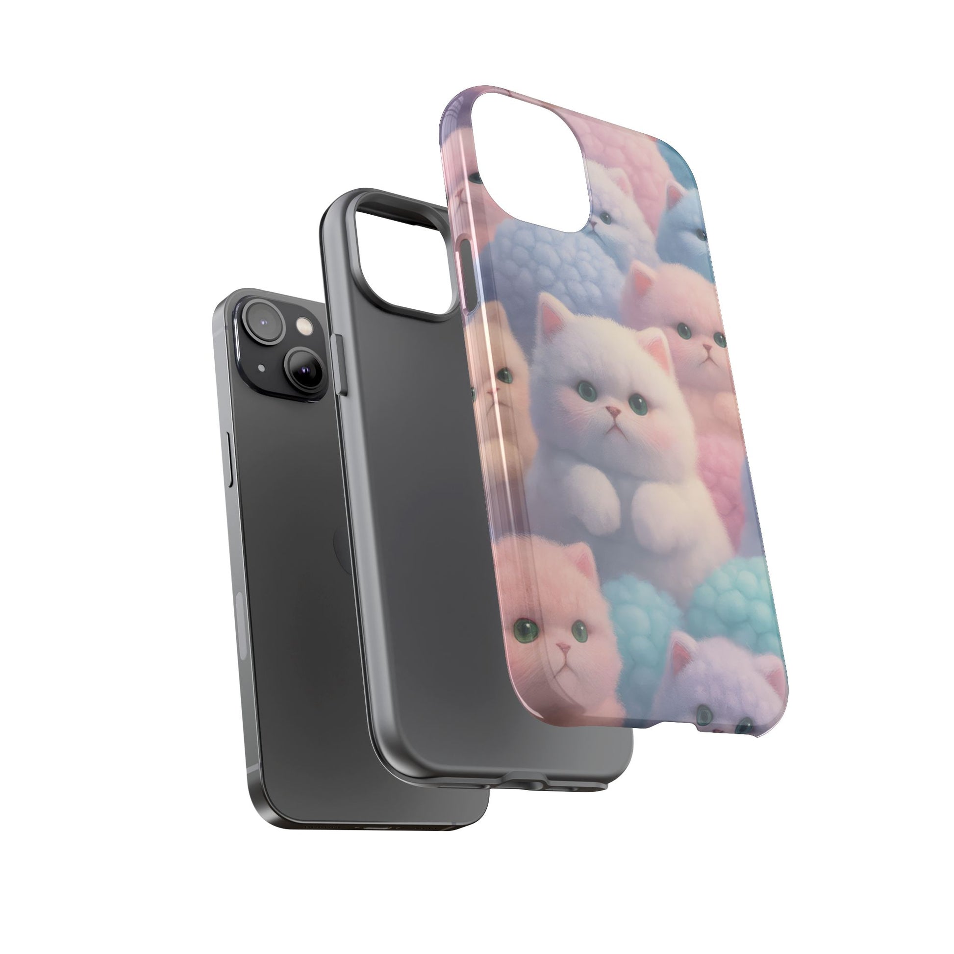 Pastel Kitten Phone Case for iPhone 8-17 and Samsung Galaxy S10-S25 Models - KARARMDESIGN