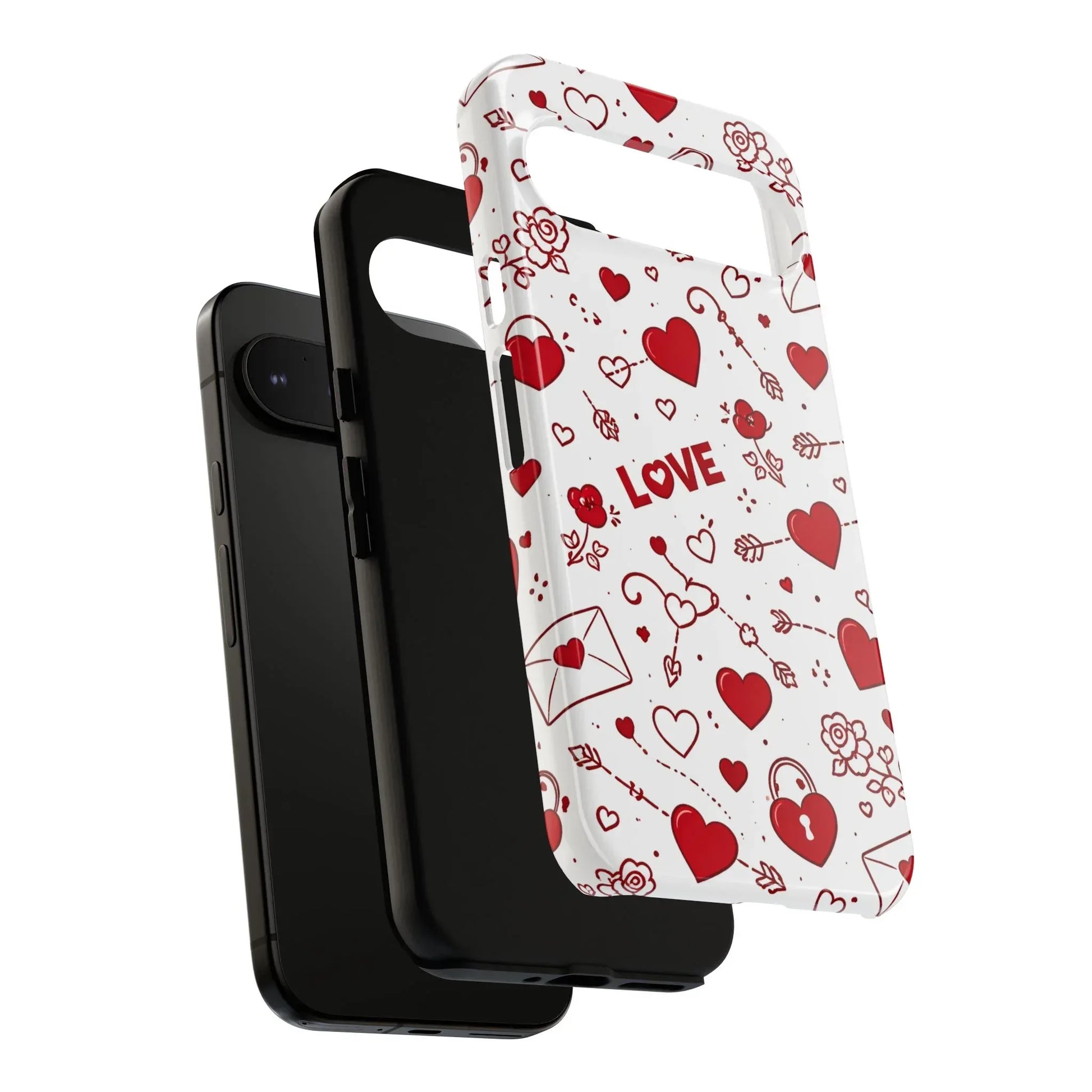 Love Doodles Valentine Phone Case for Google Pixel up to 9 - KARARMDESIGN