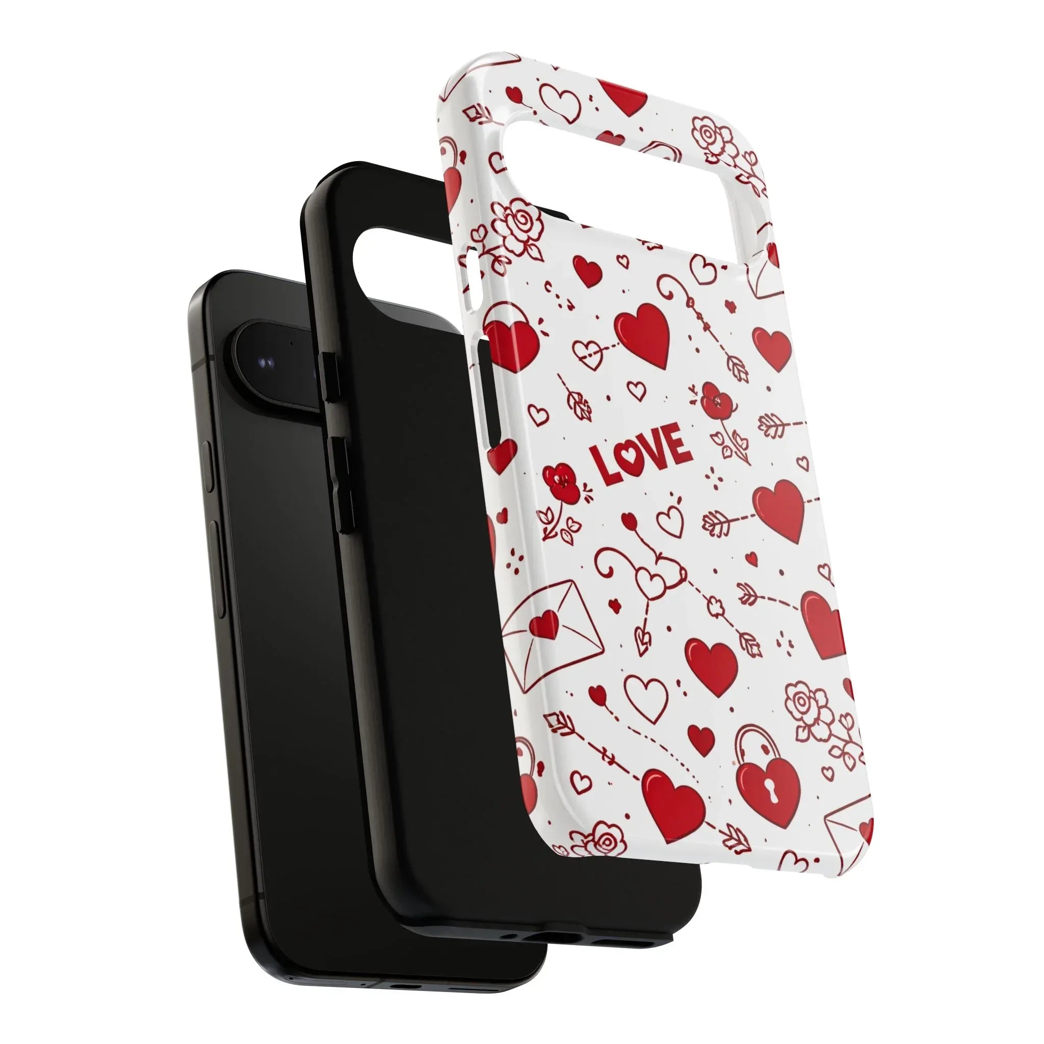 Love Doodles Valentine Phone Case for Google Pixel up to 9 - KARARMDESIGN