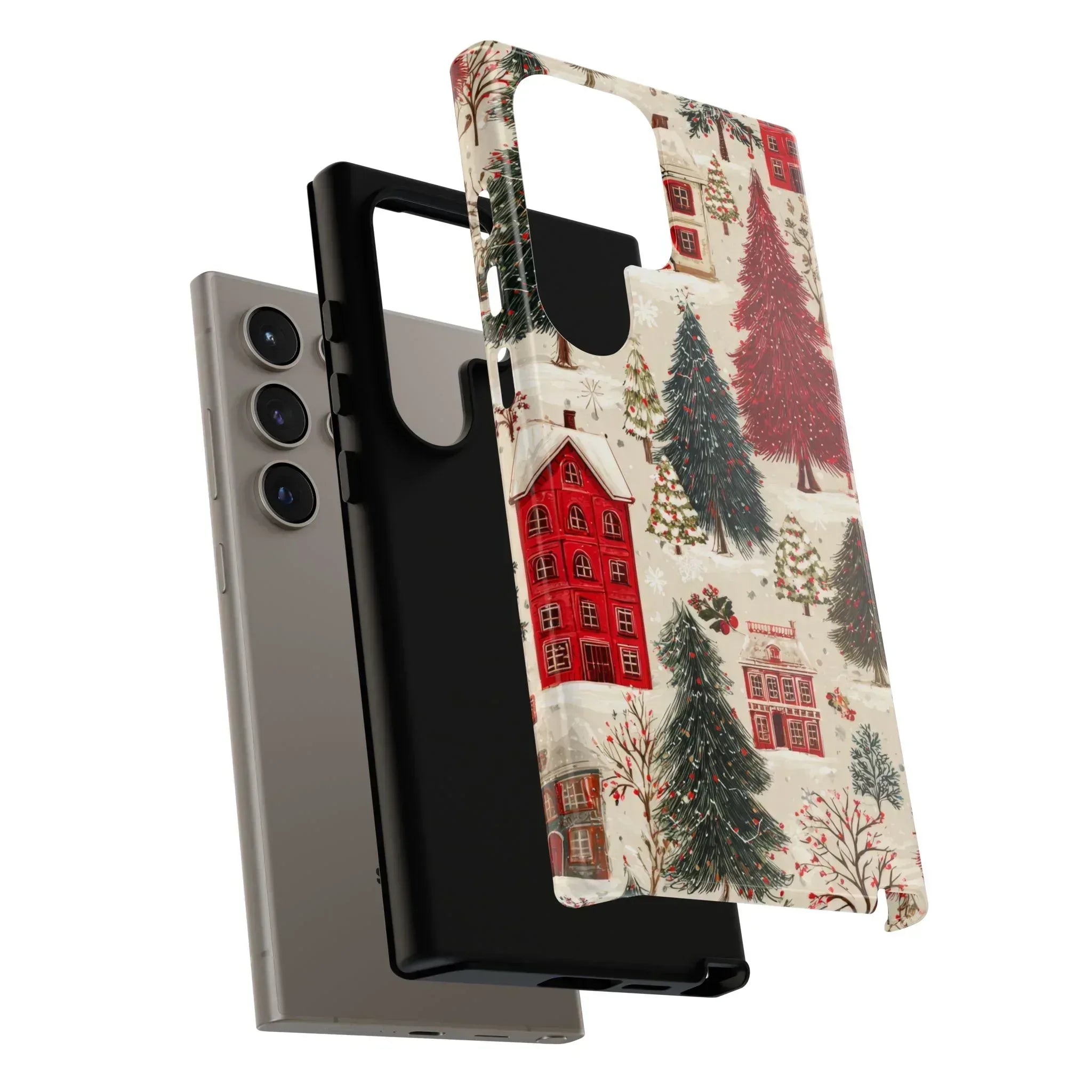Cozy Winter Village Phone Case for iPhone 11-17 and Galaxy S10-S25 - KARARMDESIGN