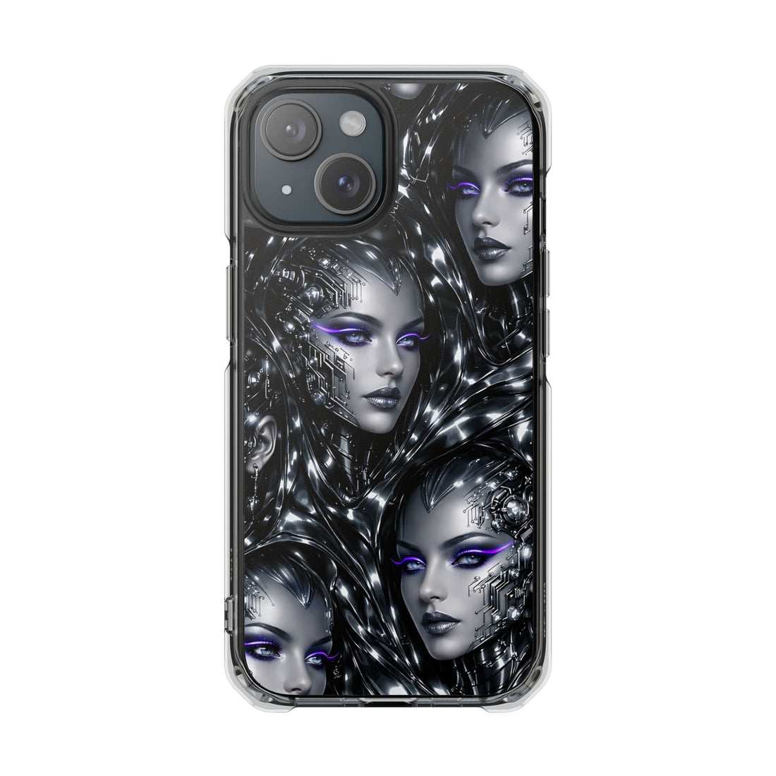 Cyber Chrome Women Phone Case for iPhone 14-17