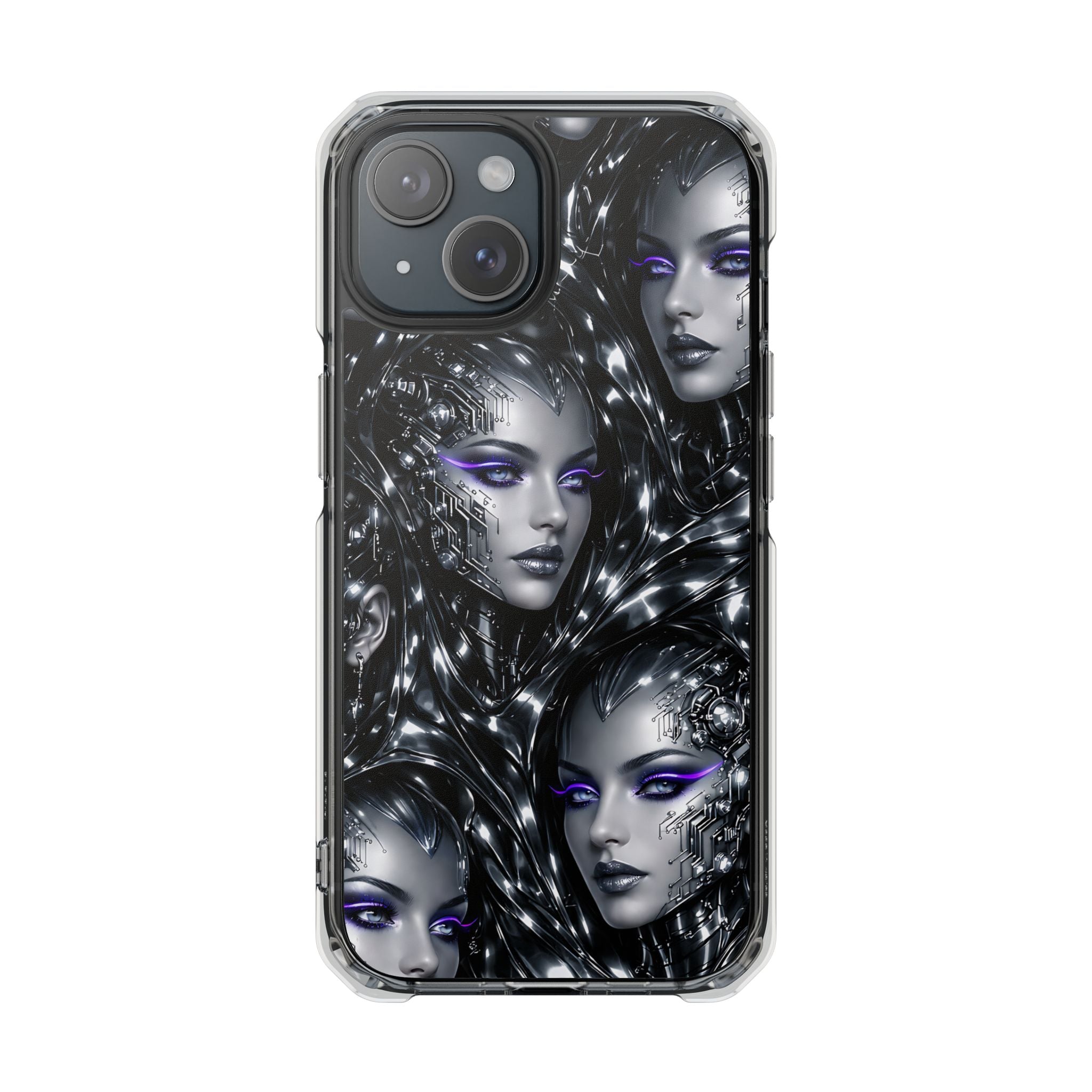 Cyber Chrome Women Phone Case for iPhone 14-17