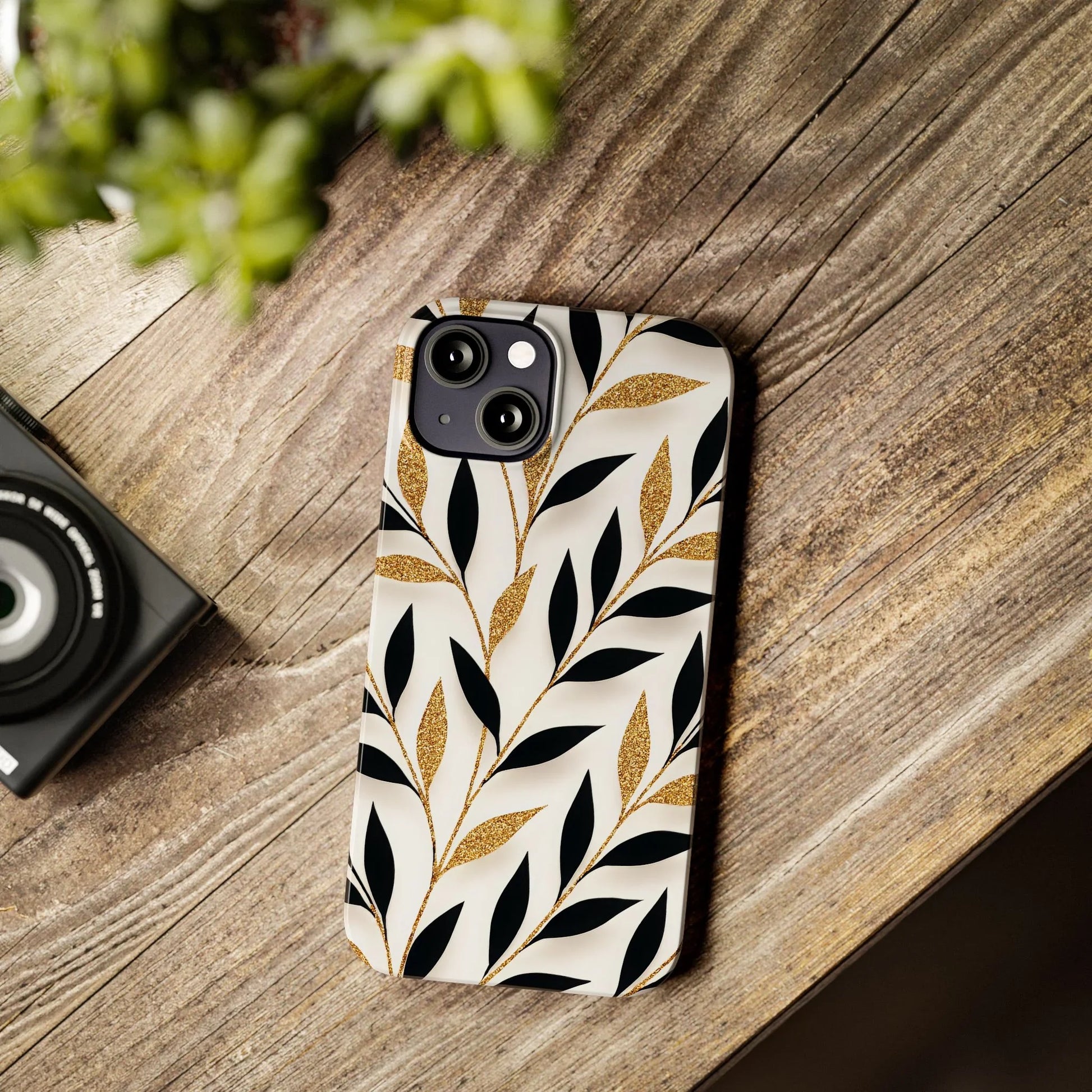 Botanical Gold Leaf Phone Case for iPhone 7-16 Models - KarArmDesign