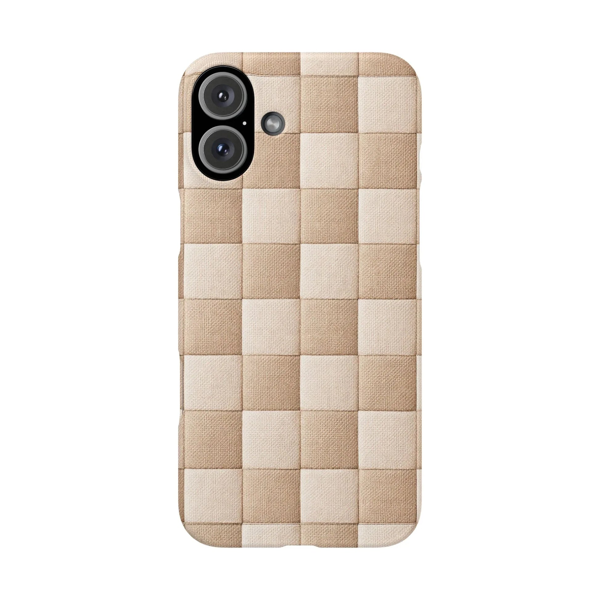 Beige Woven Phone Case for iPhone 11-17 and Galaxy S20-S25 - KARARMDESIGN