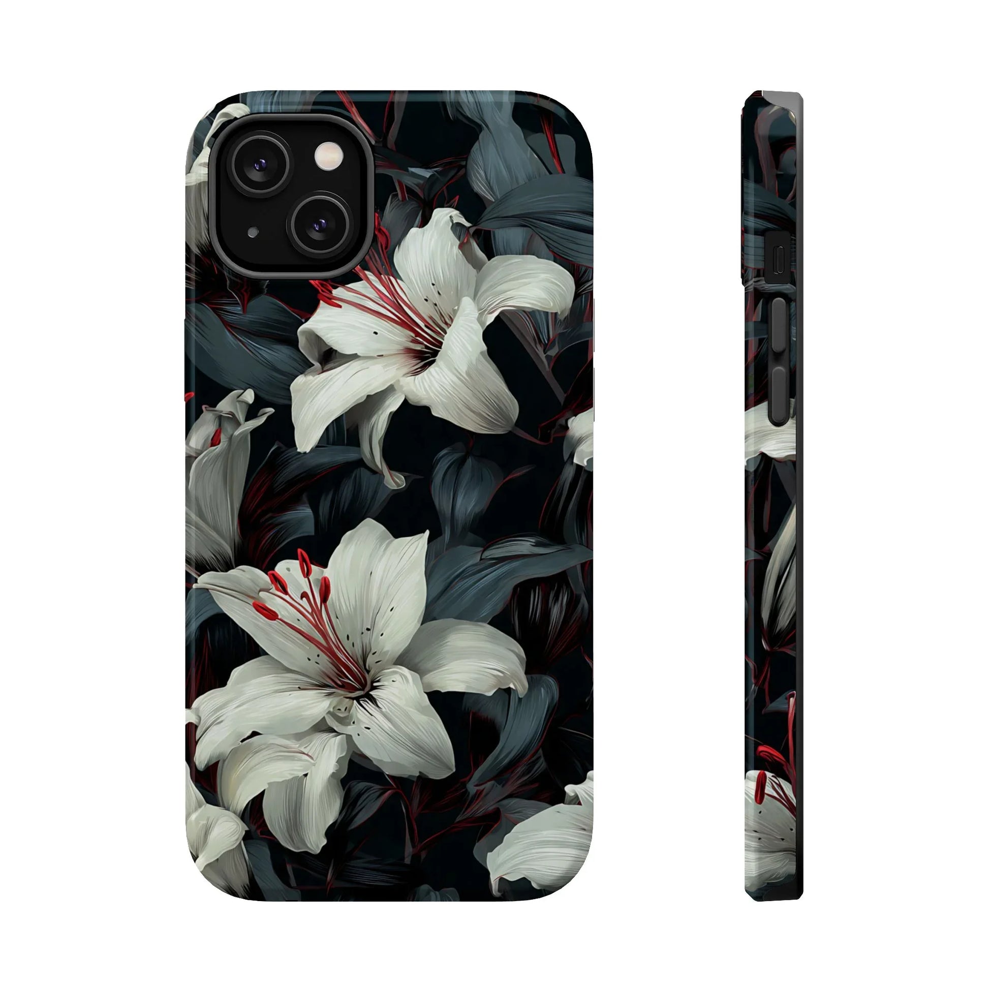 White Lily Floral Phone Case for iPhone 13-17 - KARARMDESIGN