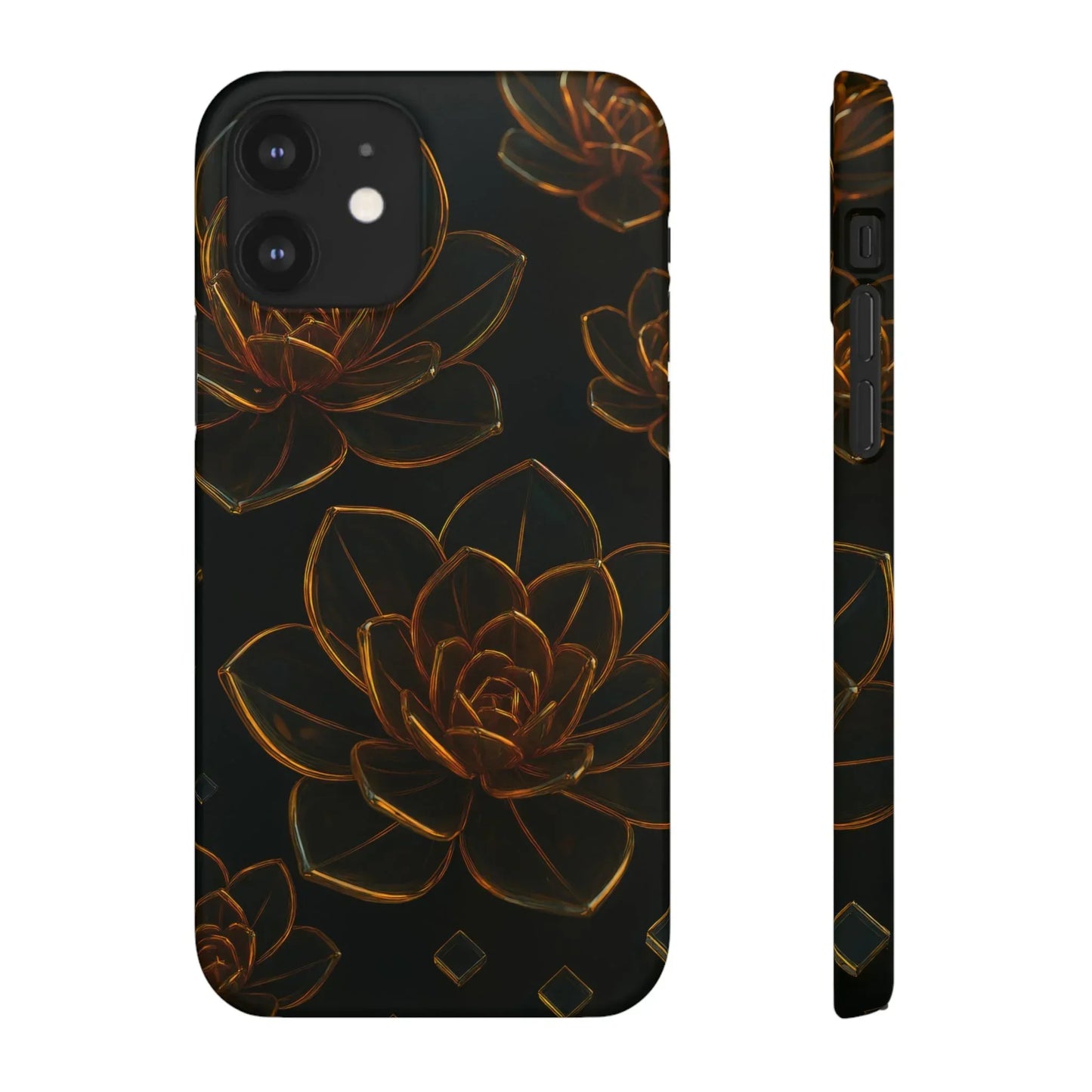 Glass Flower Phone Case for iPhone 7-16 and Galaxy S10-S24 Models