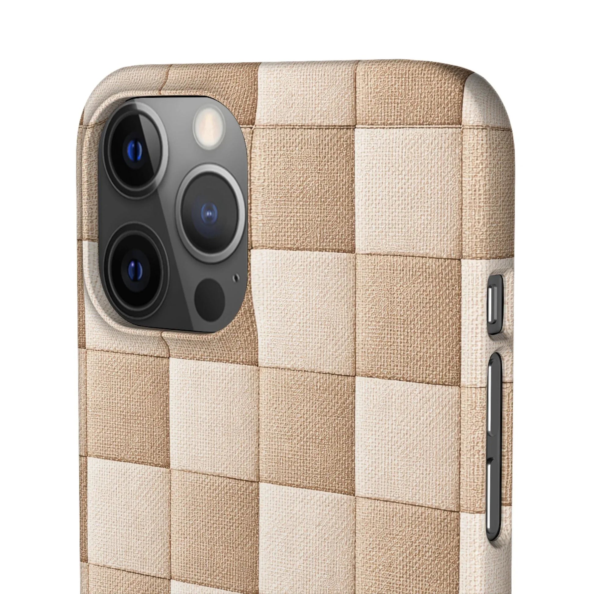 Beige Woven Phone Case for iPhone 11-17 and Galaxy S20-S25 - KARARMDESIGN