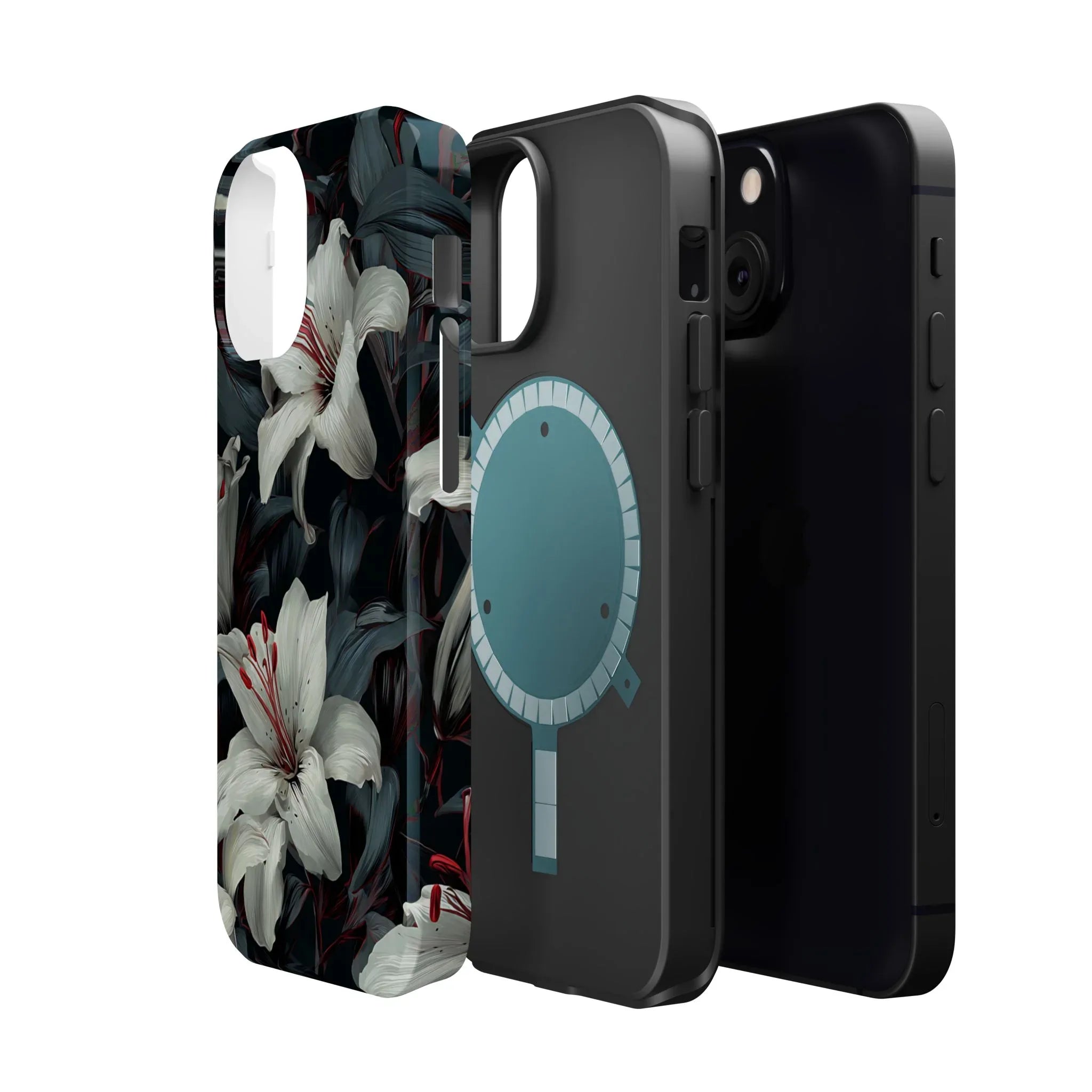 White Lily Floral Phone Case for iPhone 13-17 - KARARMDESIGN