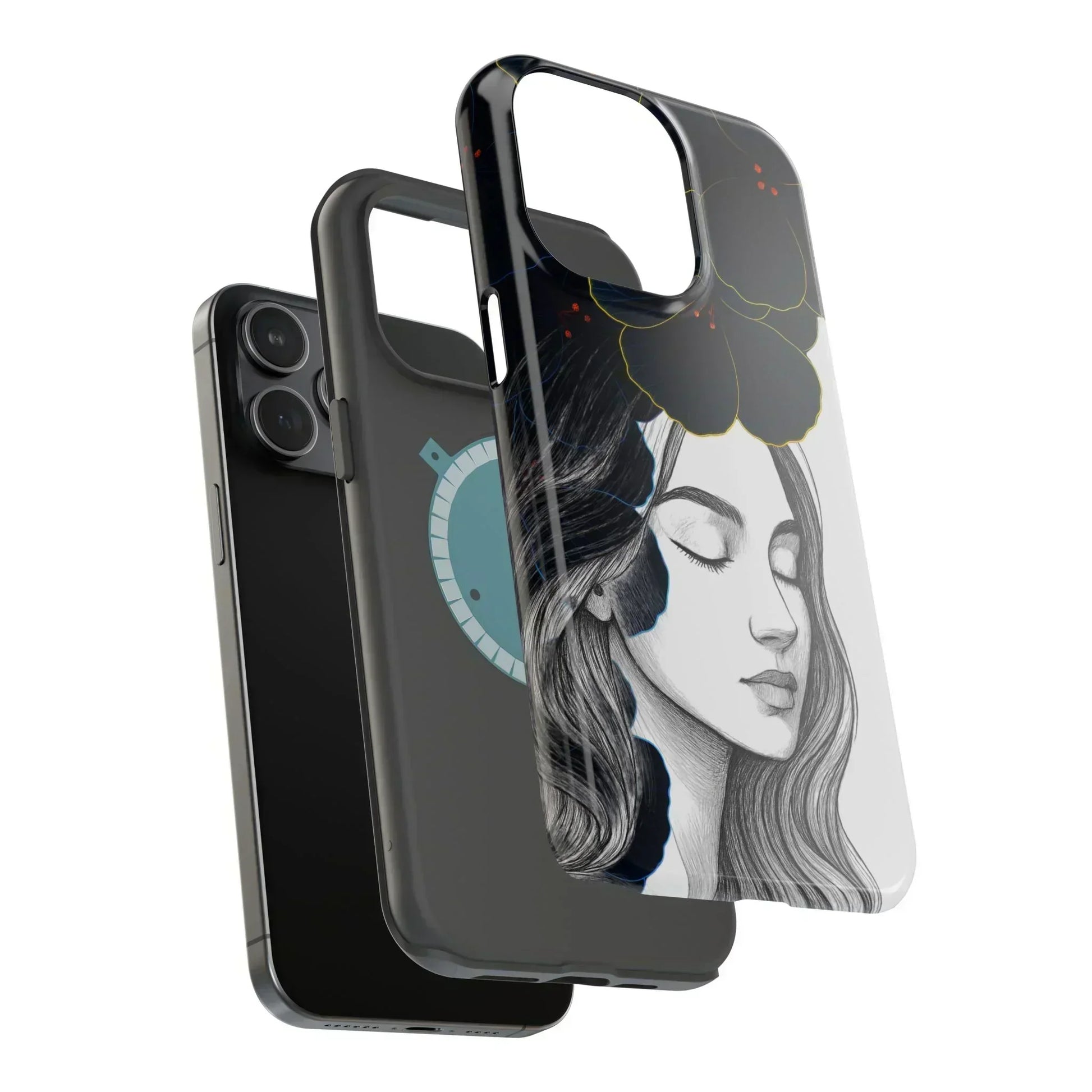 Dark Floral Elegance Phone Case for iPhone 13-16 Models - KarArmDesign