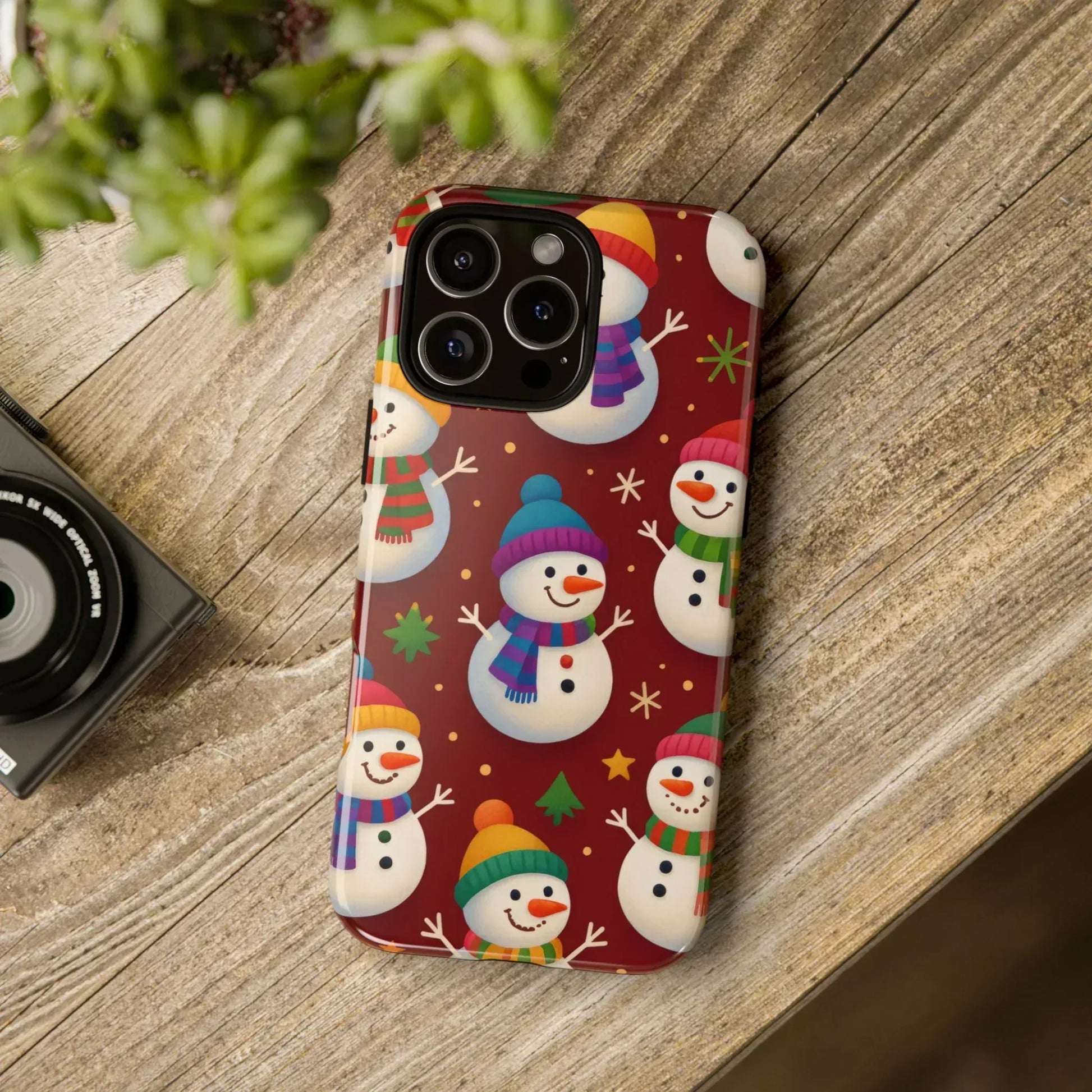 Festive Snowmen Parade Phone Case for iPhone 11–17 and Galaxy S10–S25 - KARARMDESIGN