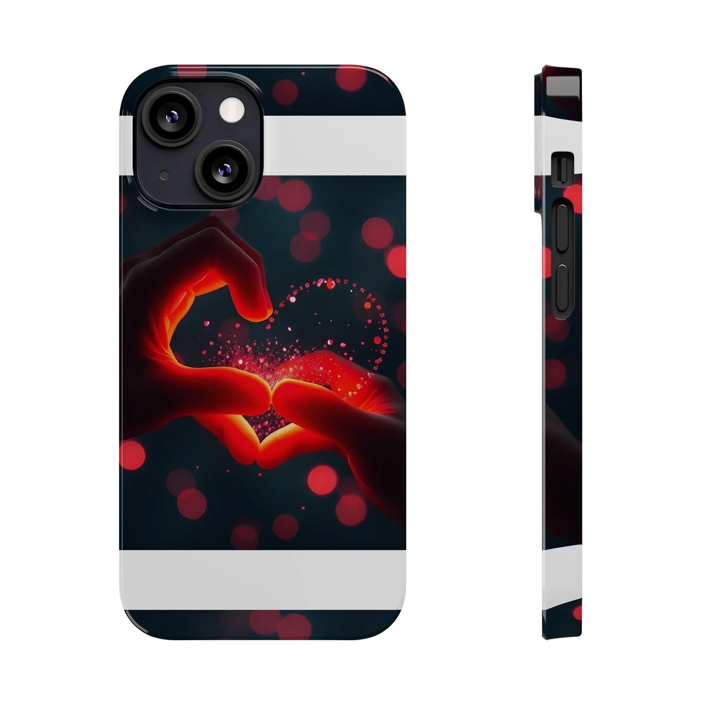 "Heart Hands Glow" Phone Case for iPhone 7 to 16 Series Models - KarArmDesign