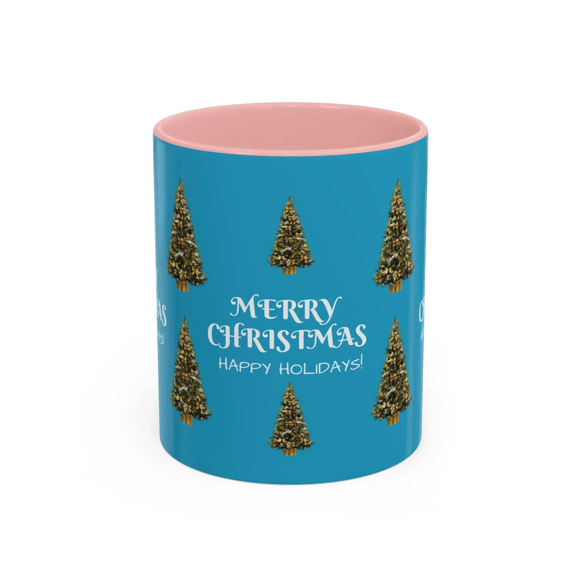 Merry Christmas and Happy Holidays Mug - Accent Coffee Mug (11, 15oz) - KARARMDESIGN