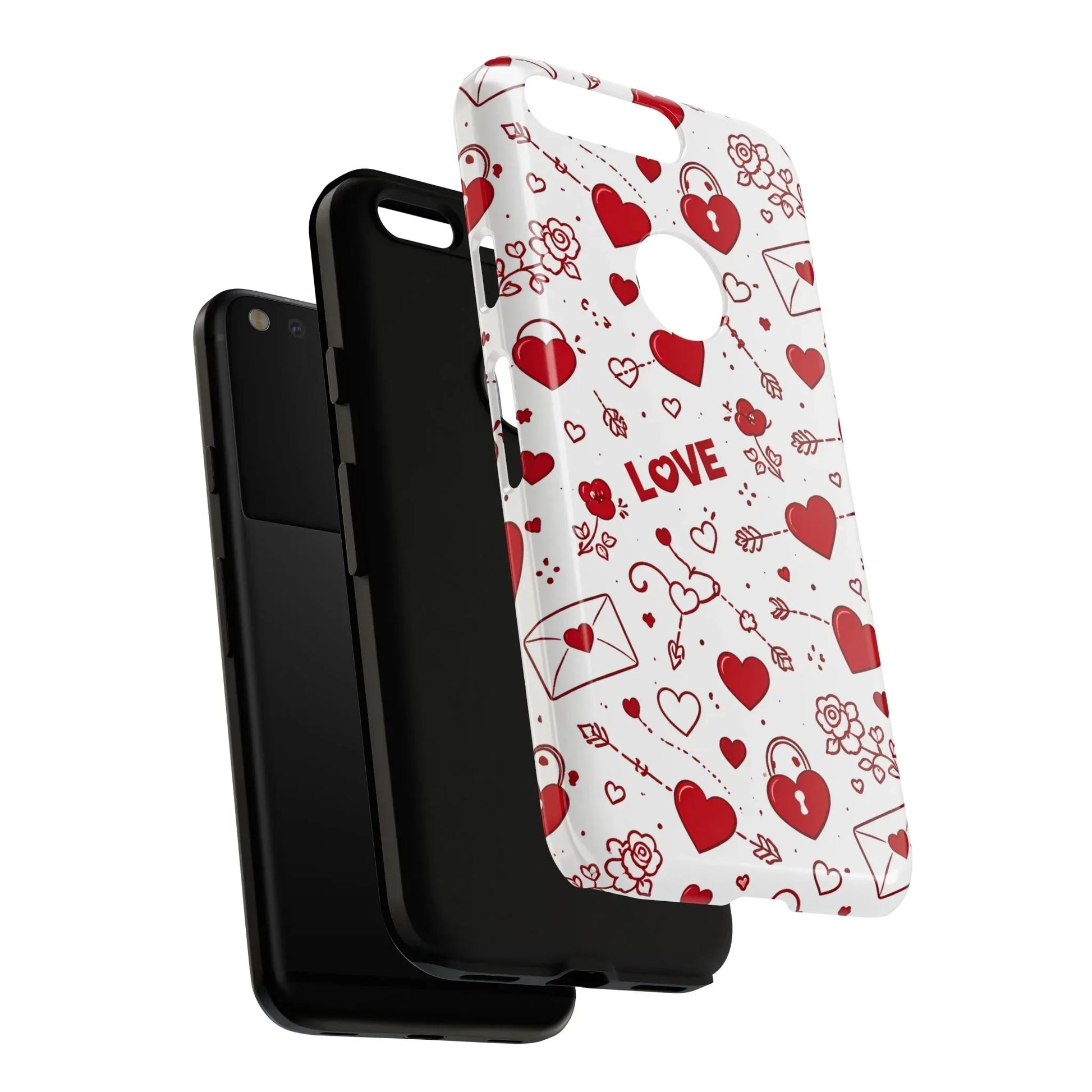 Love Doodles Valentine Phone Case for Google Pixel up to 9 - KARARMDESIGN