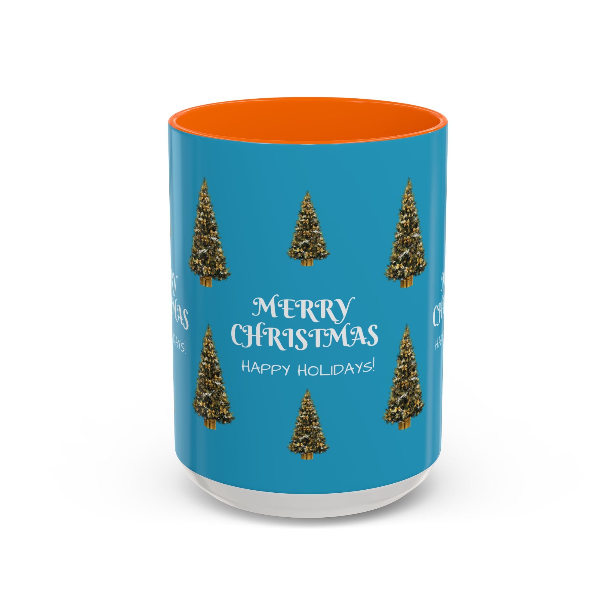 Merry Christmas and Happy Holidays Mug - Accent Coffee Mug (11, 15oz)