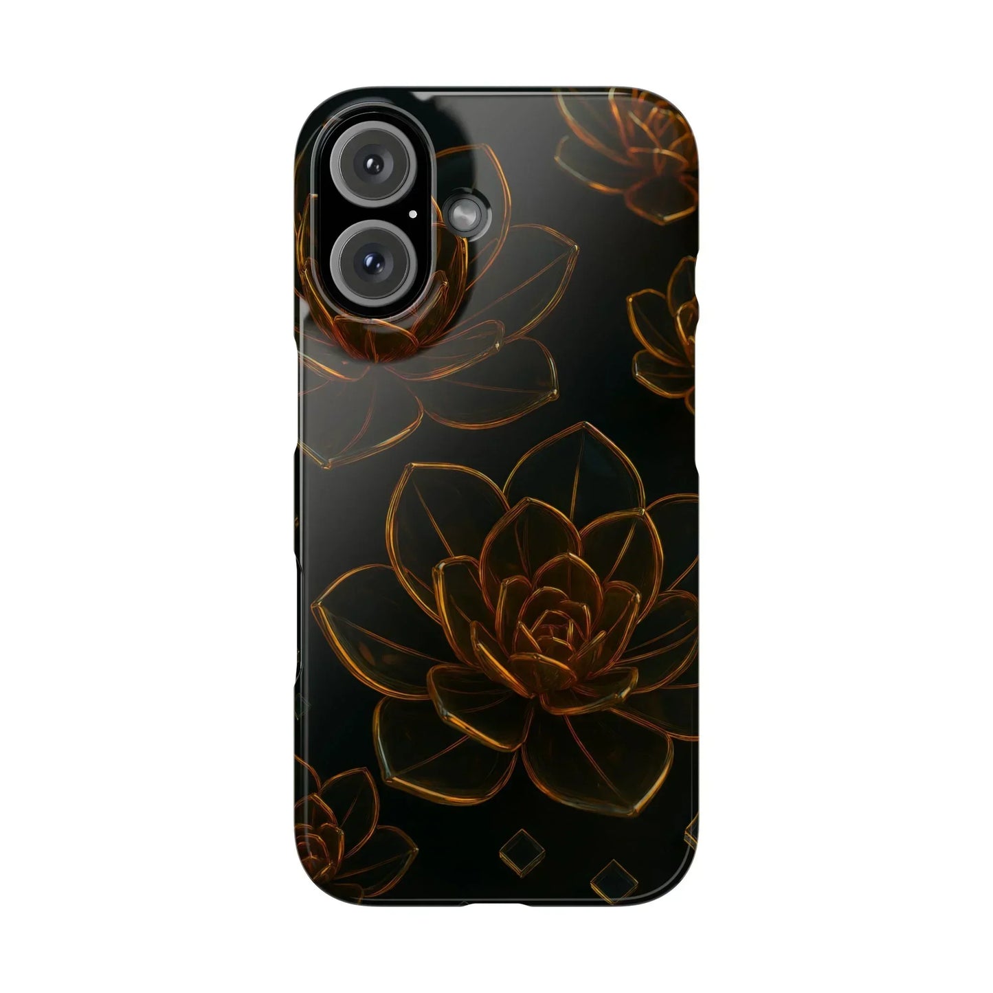 Glass Flower Phone Case for iPhone 7-16 and Galaxy S10-S24 Models