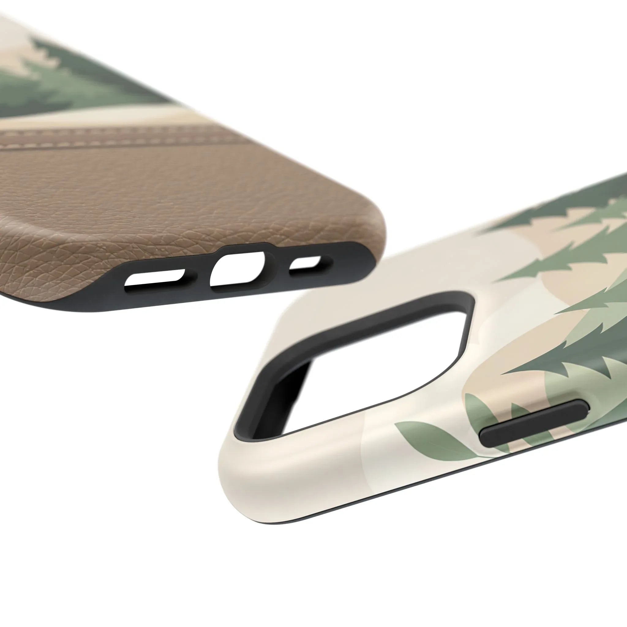 Forest Leather Phone Case for iPhone 11-17 and Galaxy S21-S25 - KARARMDESIGN