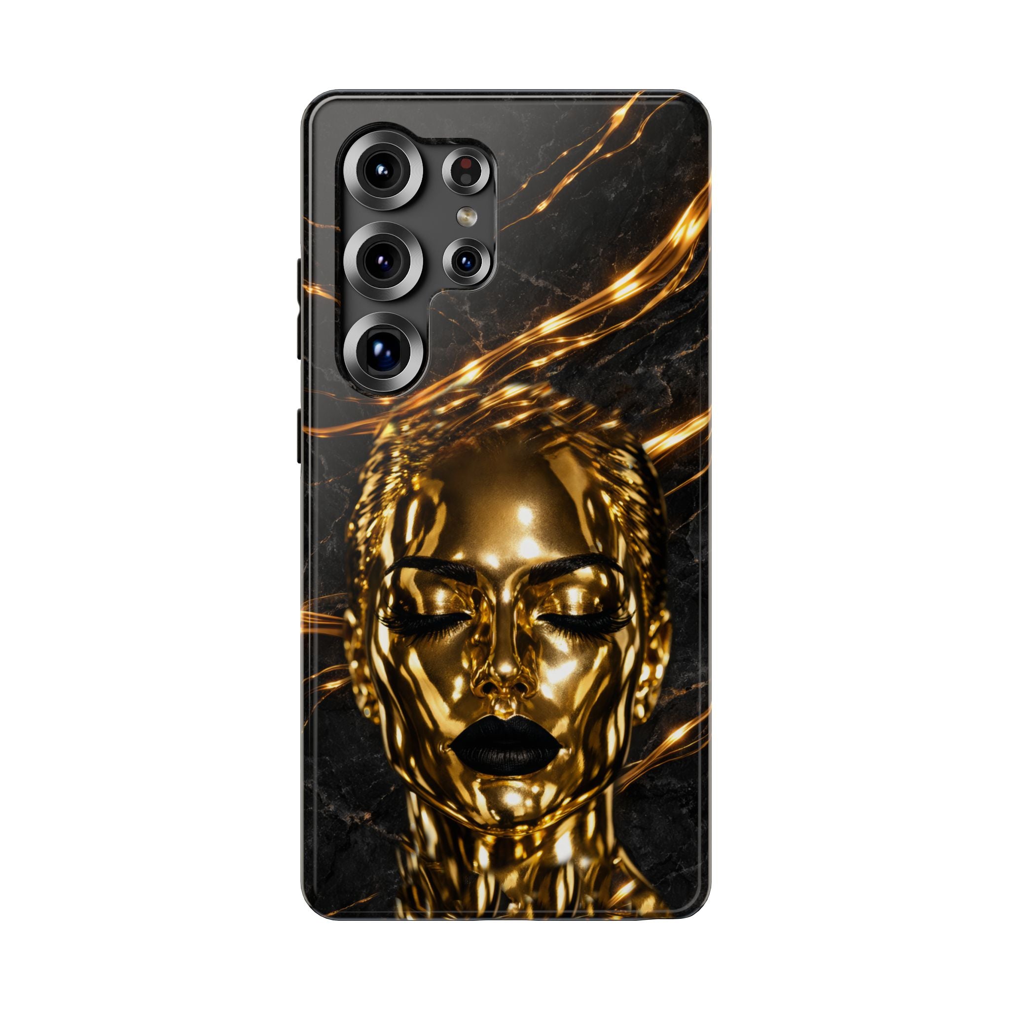 Luxury Gold Portrait Phone Case for iPhone 11-17 and Galaxy S21-S26