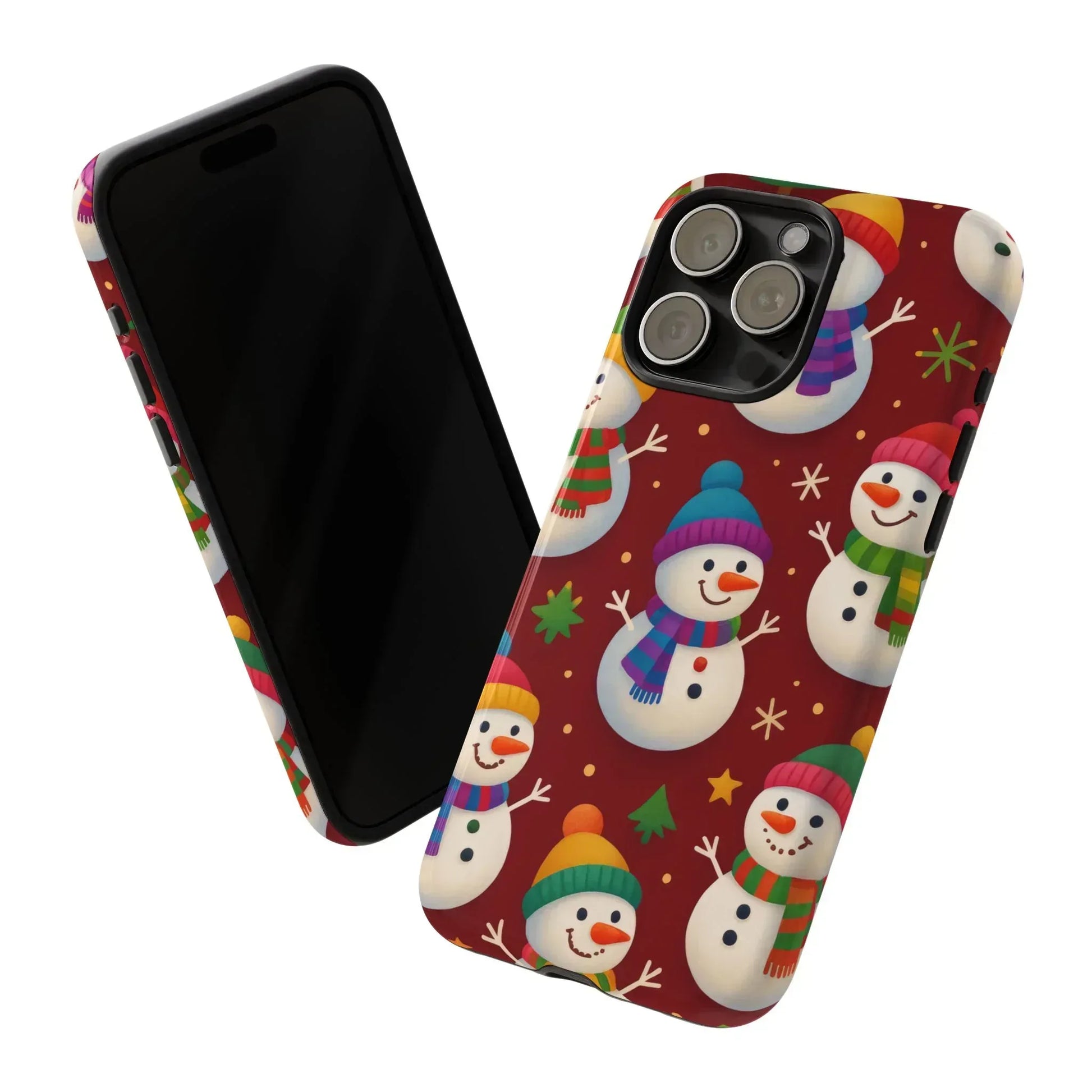 Festive Snowmen Parade Phone Case for iPhone 11–17 and Galaxy S10–S25 - KARARMDESIGN